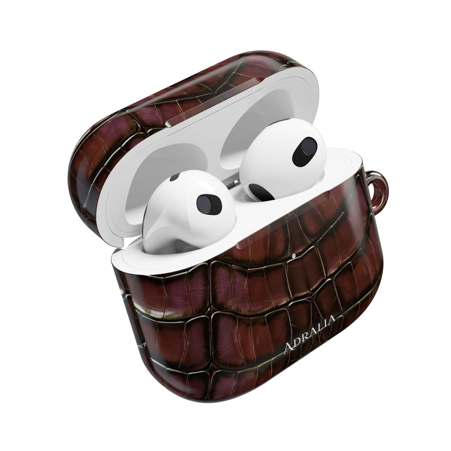 Croc-Embossed Burgundy AirPod Case – Luxe Protective Cover