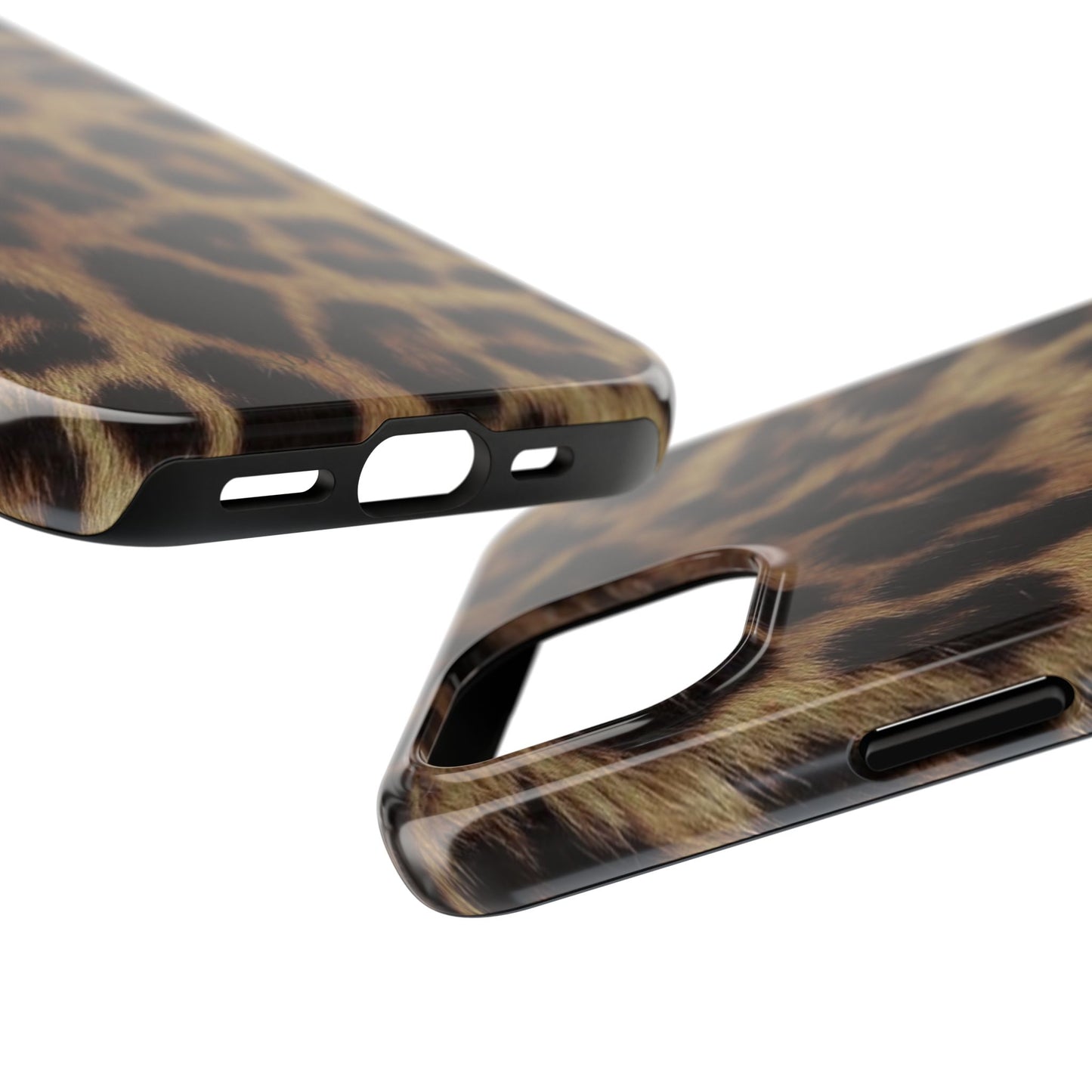 Leopard Print Tough Phone Case — Durable Animal-Print Protective Cover