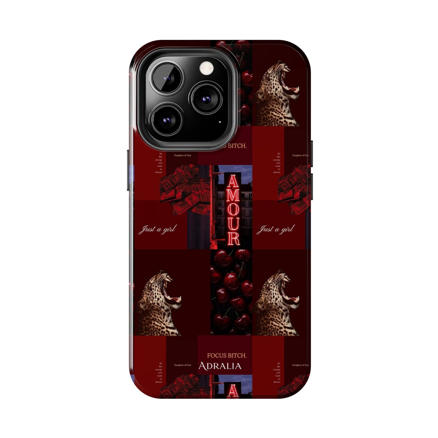 Tough Phone Case — Amour Red Leopard Graphic Protective Cover