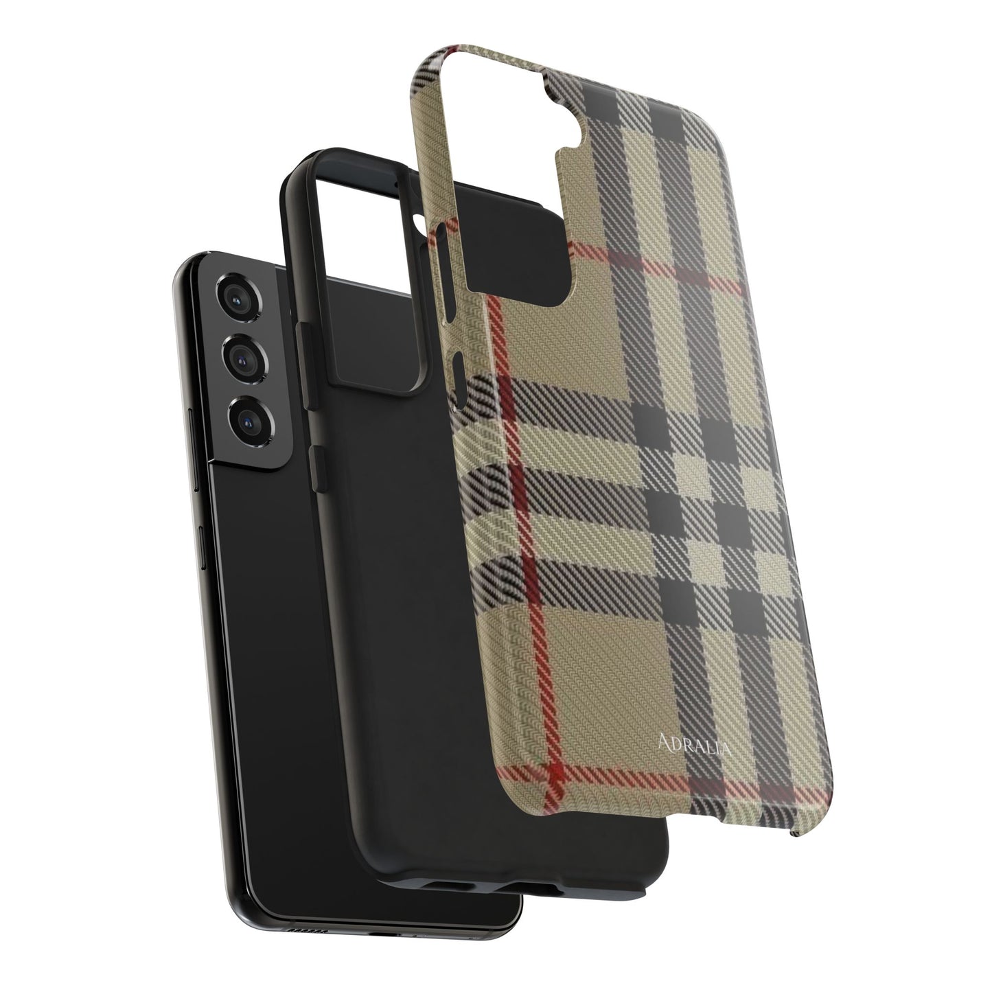 Plaid Tough Phone Case — Classic Beige Check Protective Cover