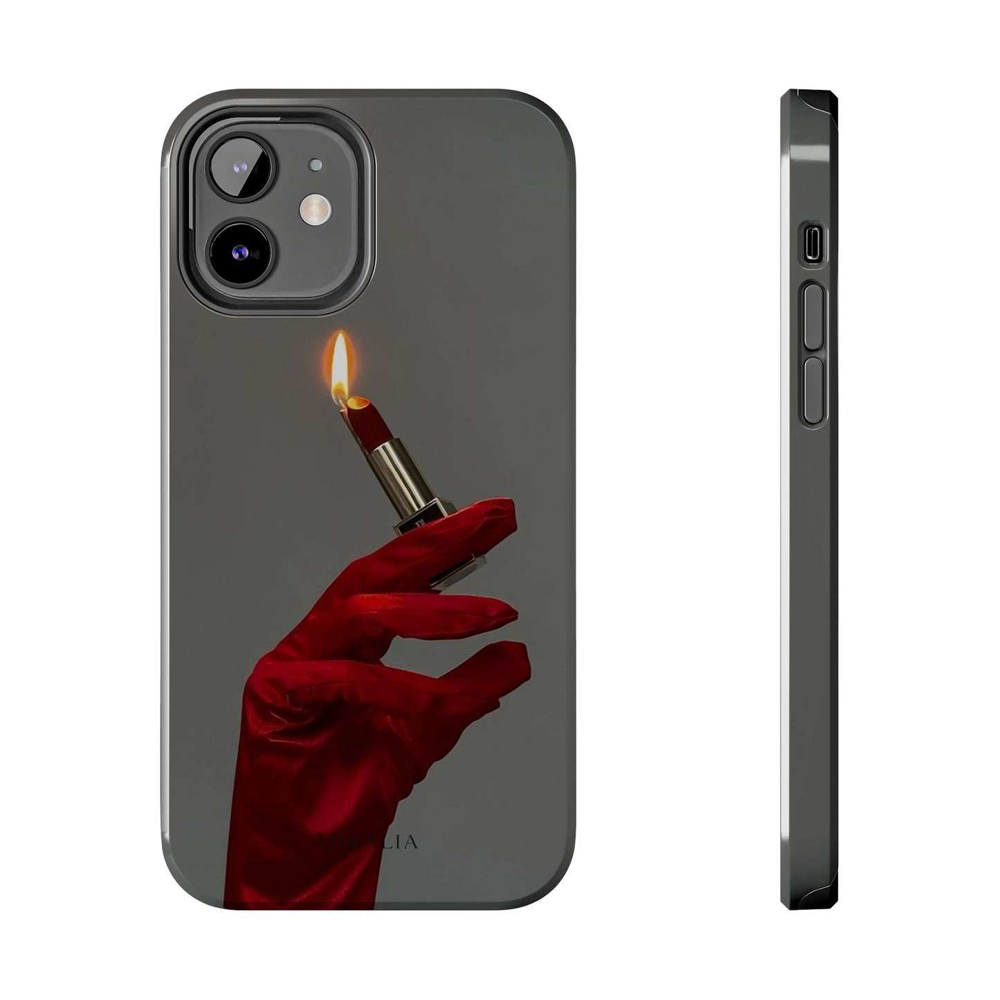 Red Glove Lighter Tough Phone Case — Dark Gothic Flame Protective Cover