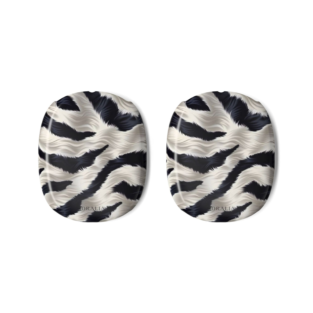 AirPods Max Shell Case — Black & White Zebra Fur Print Protective Covers