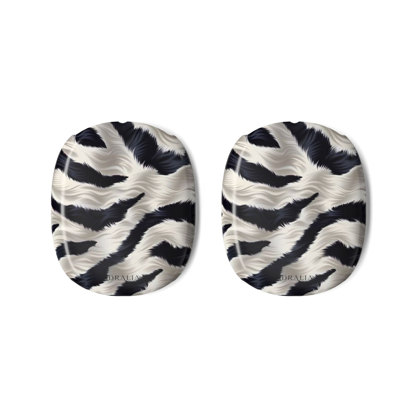 AirPods Max Shell Case — Black & White Zebra Fur Print Protective Covers