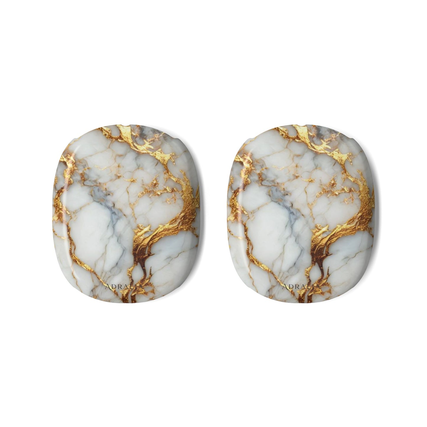 AirPods Max Case – White & Gold Marble Protective Shell