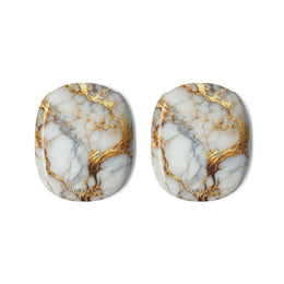 AirPods Max Case – White & Gold Marble Protective Shell
