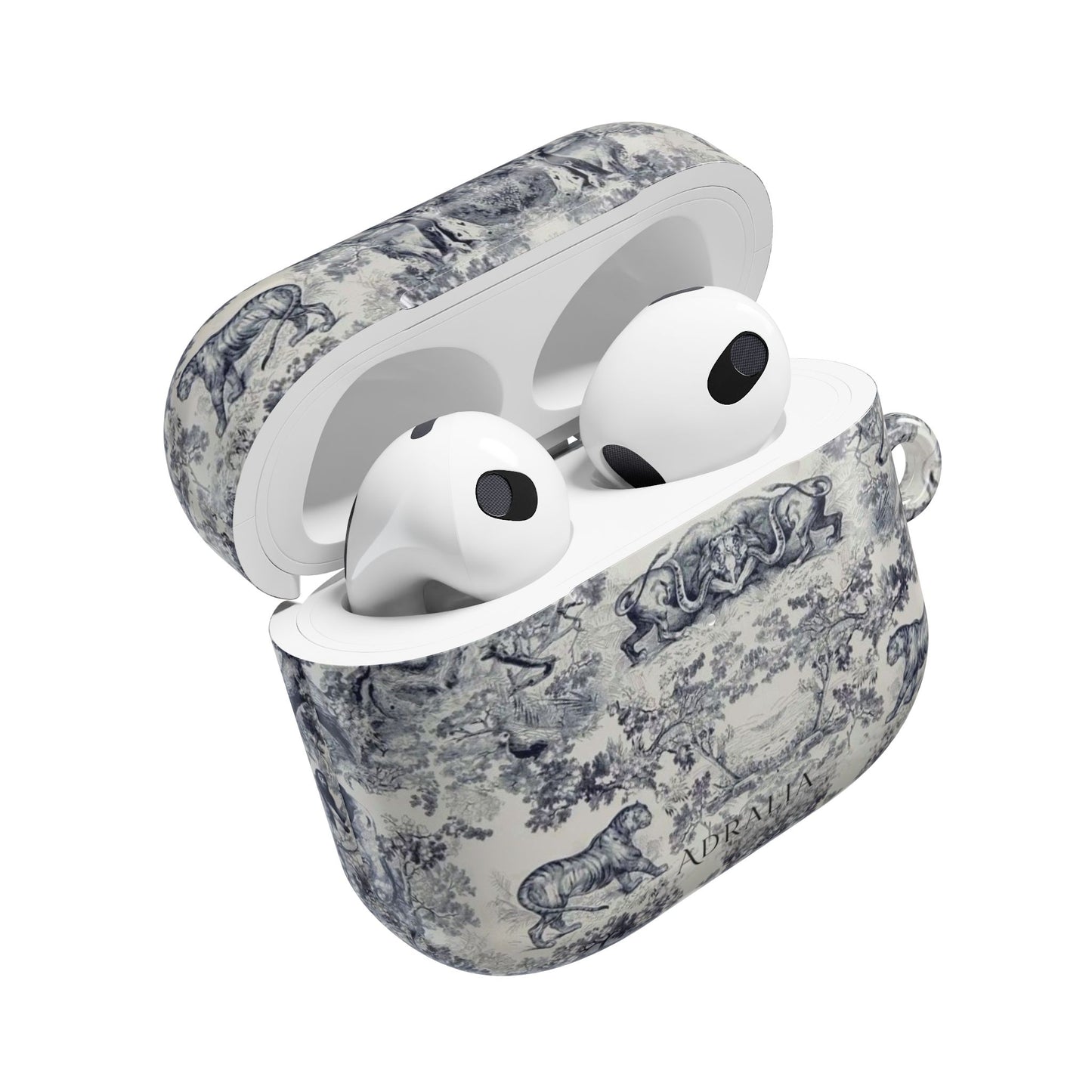 Vintage Toile AirPod Case — Classic Grey Pattern Protective Cover