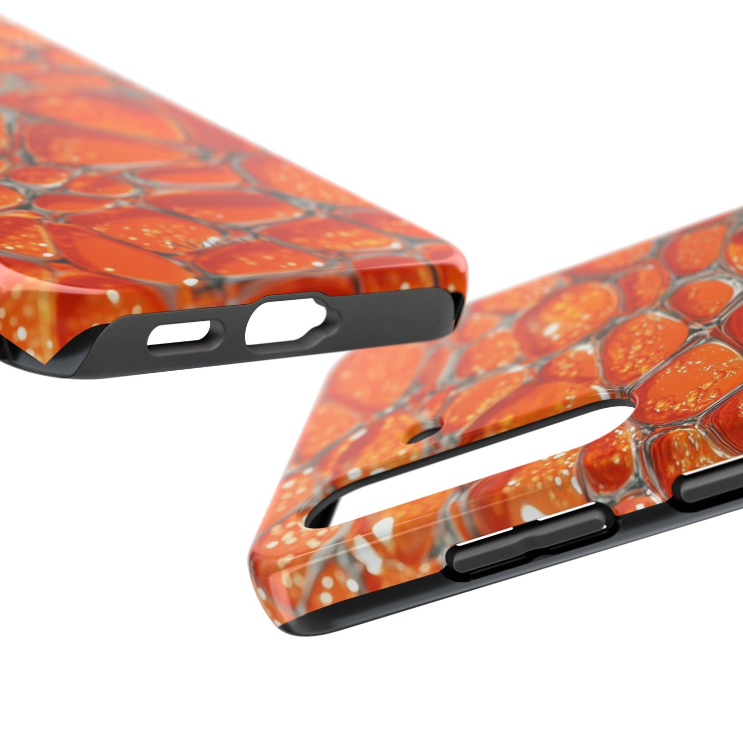 Orange Resin Abstract Tough Phone Case — Durable Protective iPhone Cover