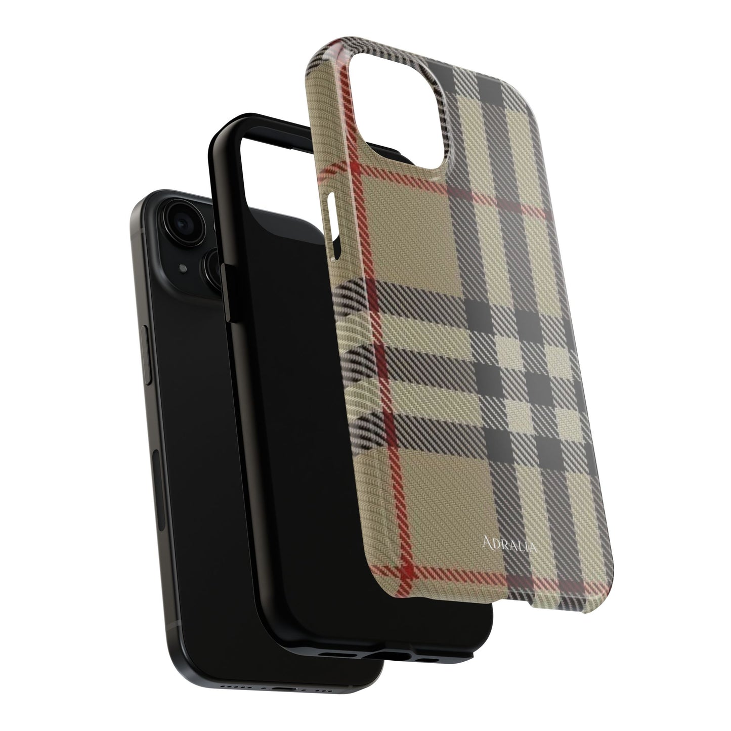 Plaid Tough Phone Case — Classic Beige Check Protective Cover
