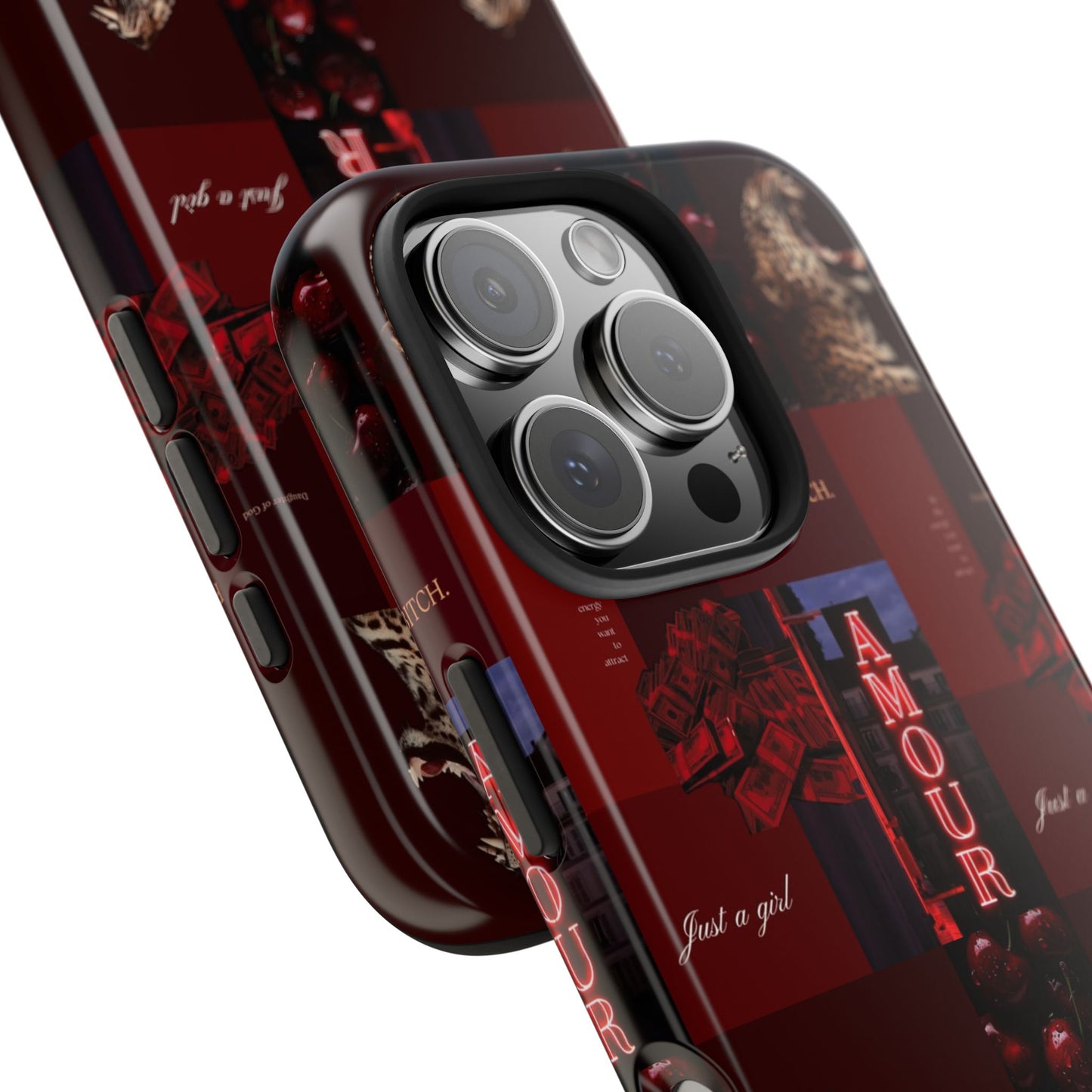 Tough Phone Case — Amour Red Leopard Graphic Protective Cover