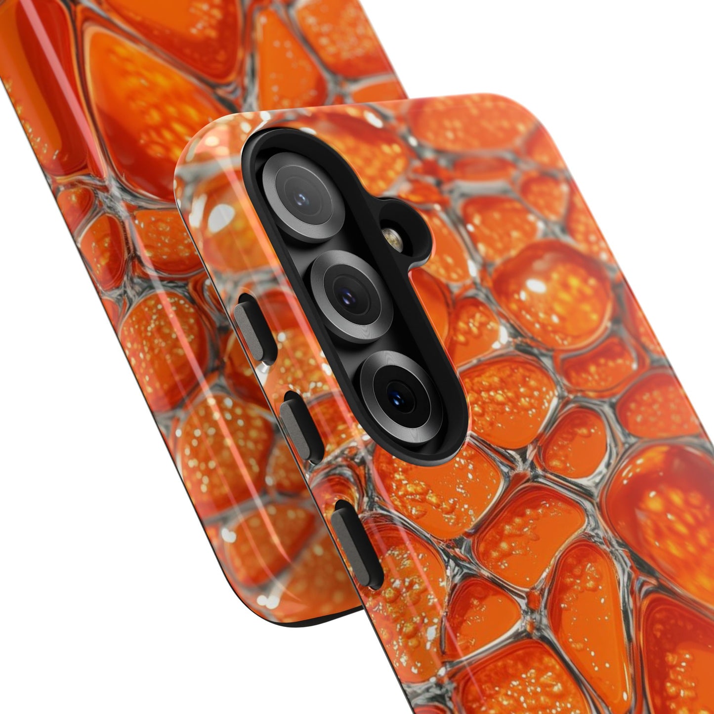 Orange Resin Abstract Tough Phone Case — Durable Protective iPhone Cover