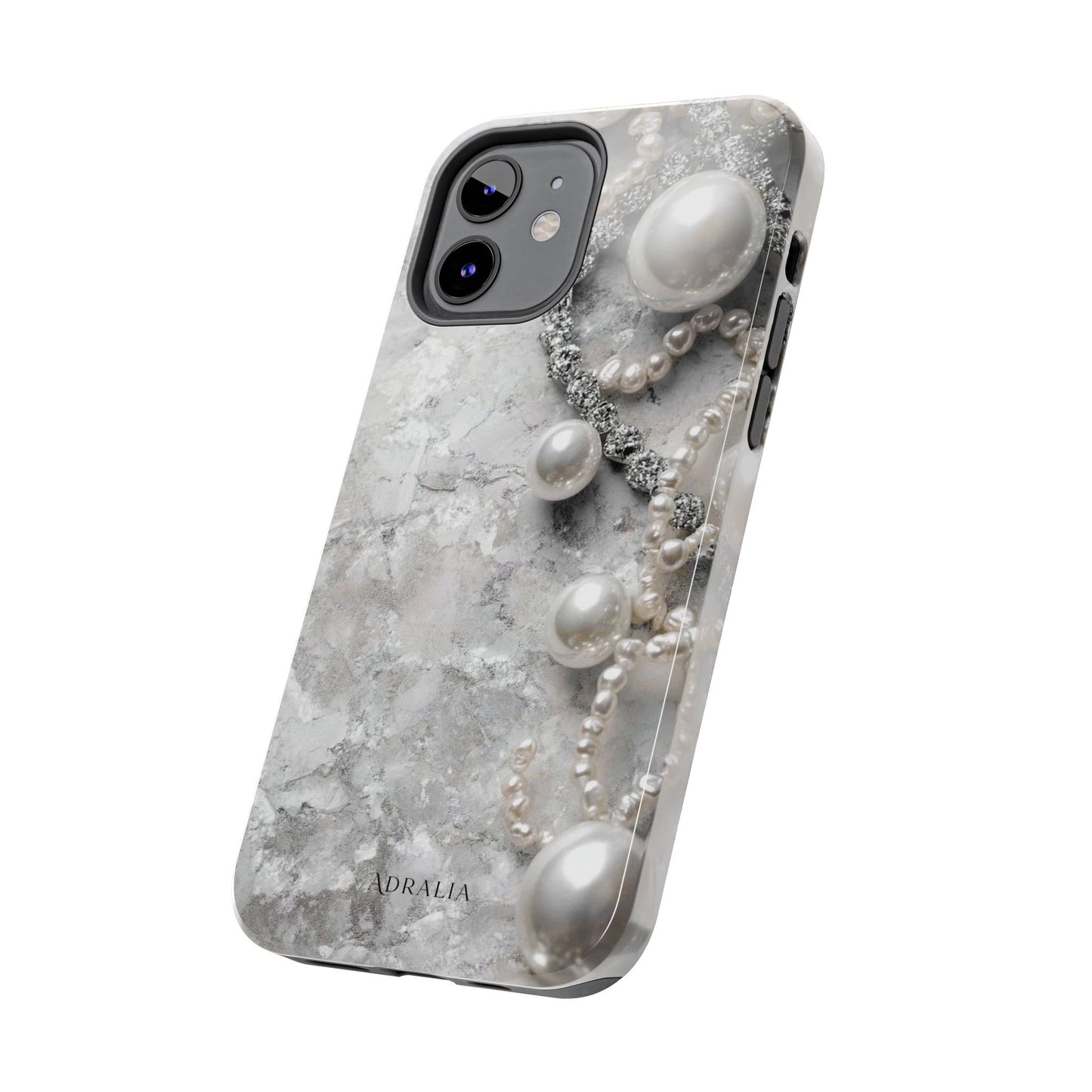 Pearl Luxe Tough Phone Case — Elegant Pearl & Crystal Protective Cover