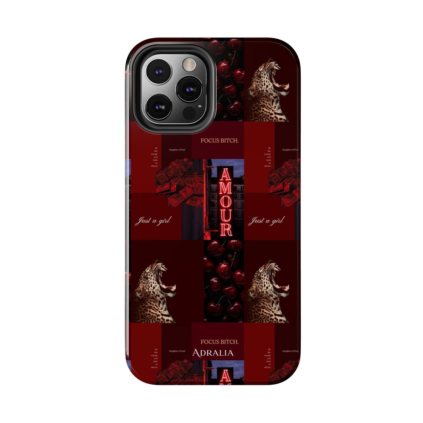 Tough Phone Case — Amour Red Leopard Graphic Protective Cover