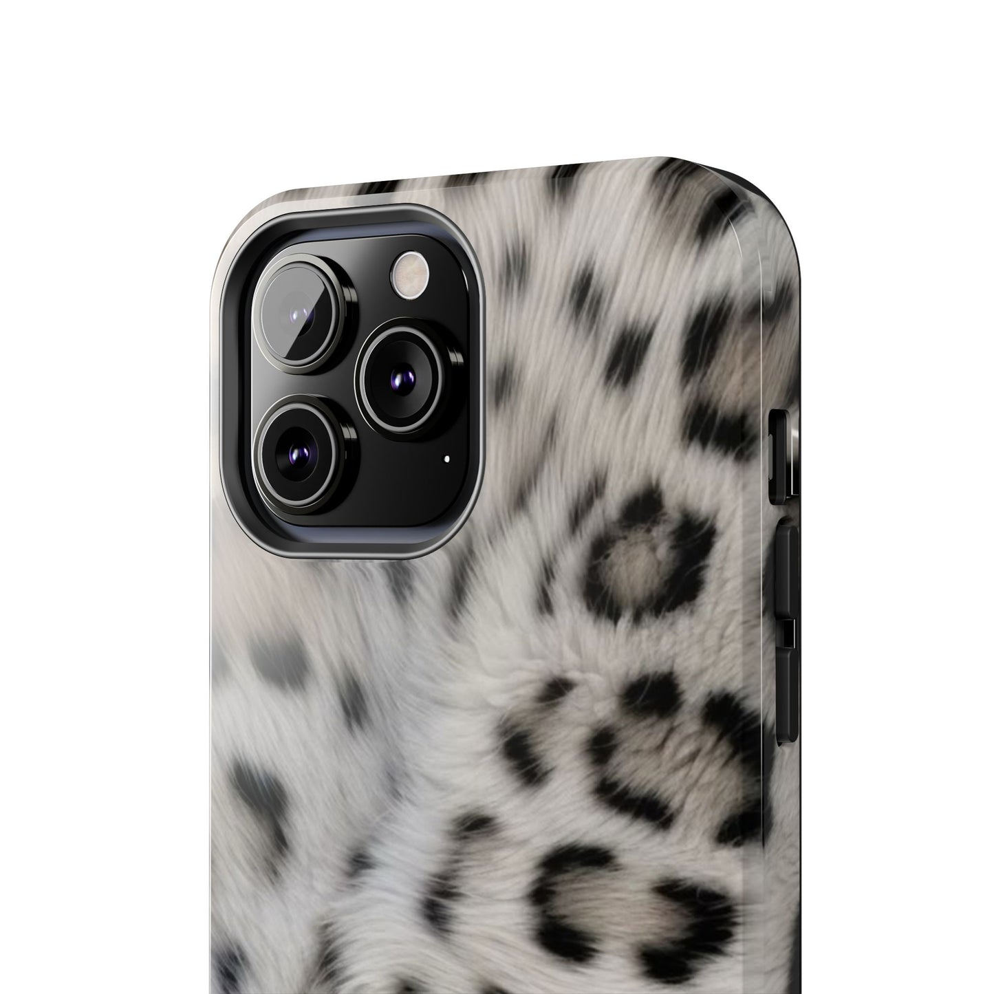 Leopard Fur Tough Phone Case — White Snow Cheetah Protective Cover