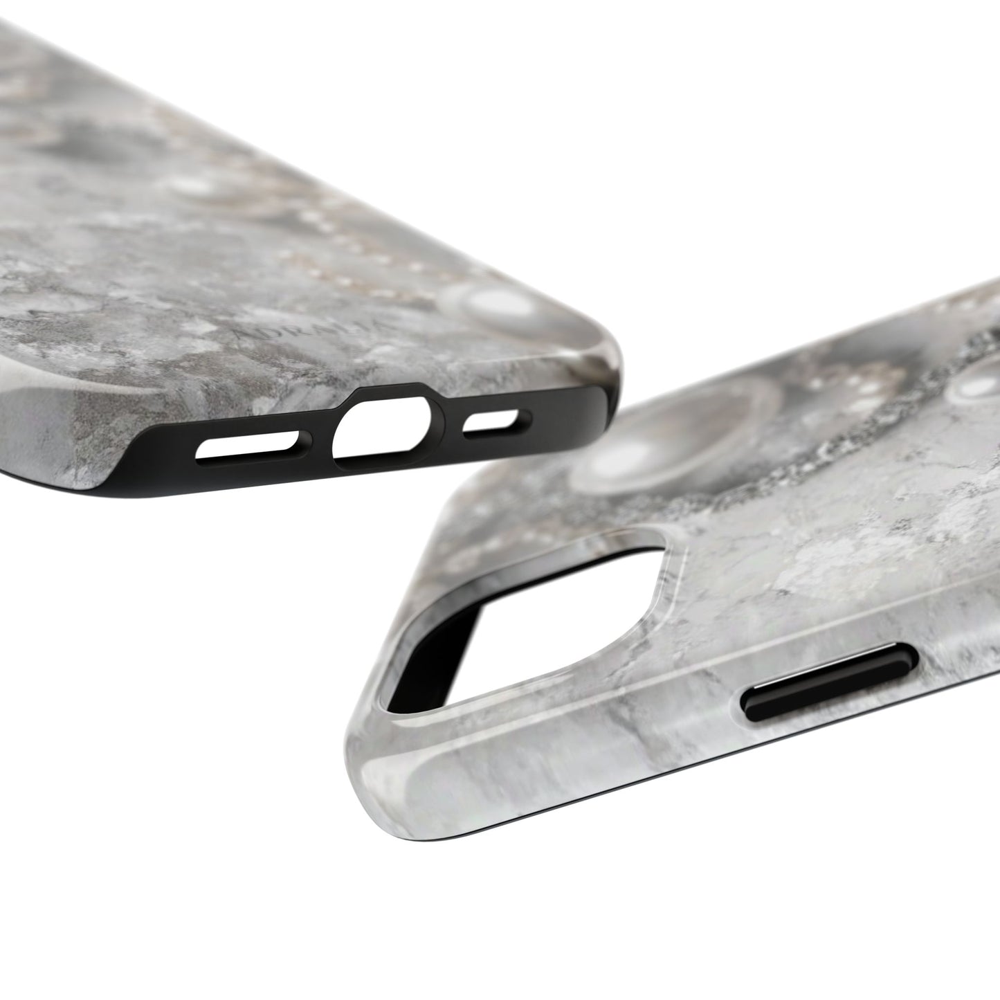 Pearl Luxe Tough Phone Case — Elegant Pearl & Crystal Protective Cover