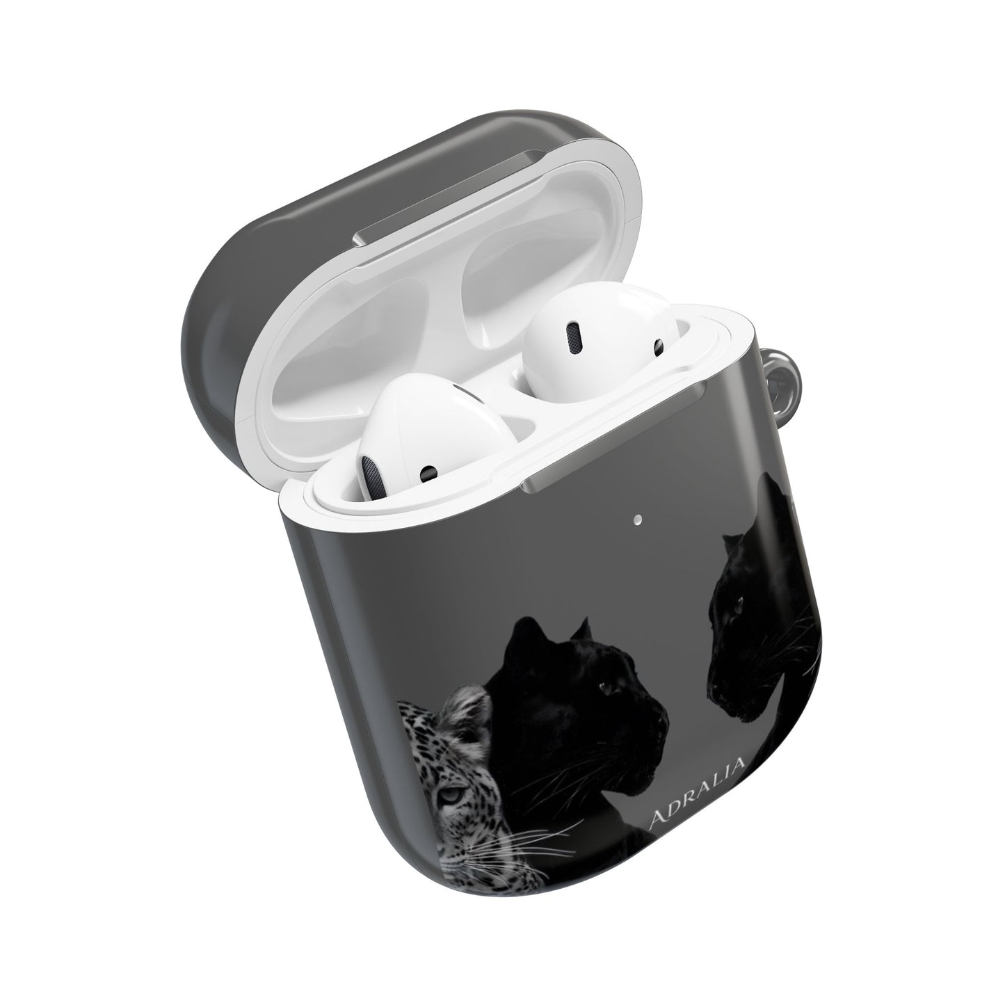 Black Cat Mirror AirPod Case — "Adralia" Protective Wireless Earbud Cover