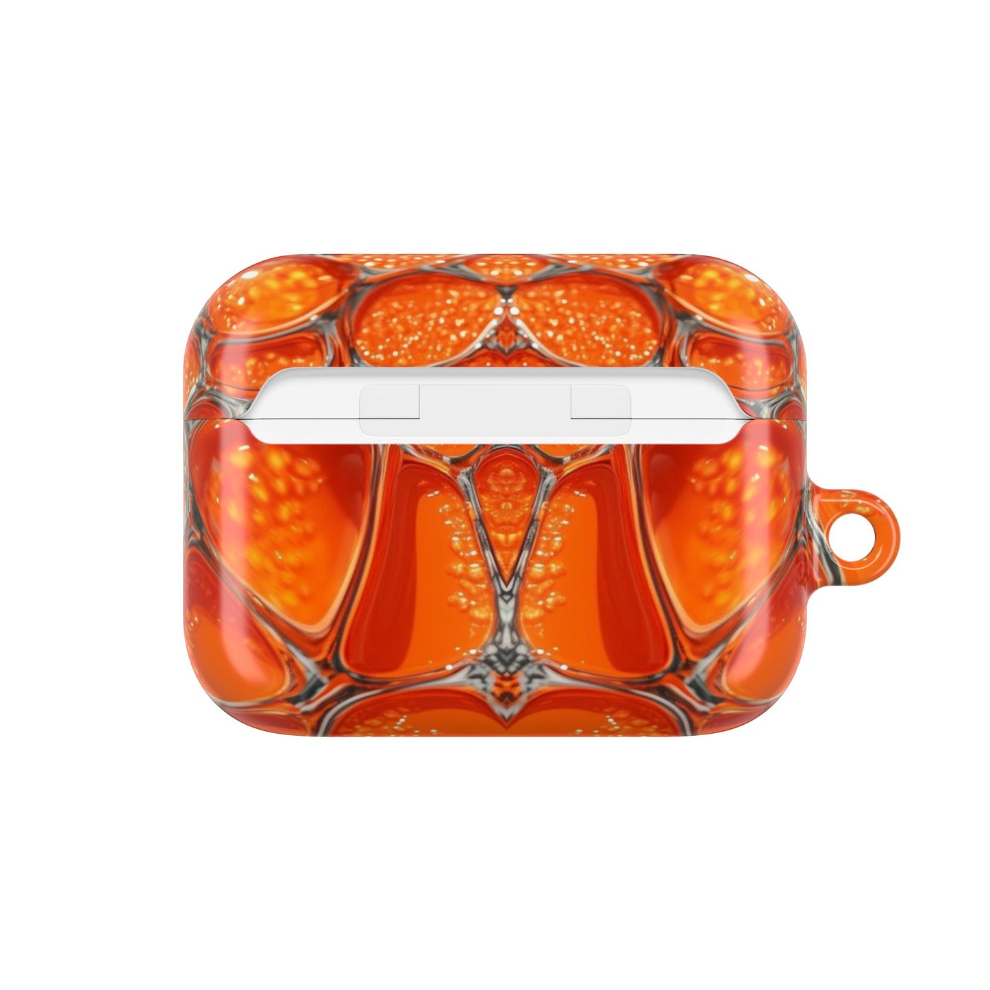 Orange Abstract Pattern AirPod Case — Vibrant Geometric Protective Cover
