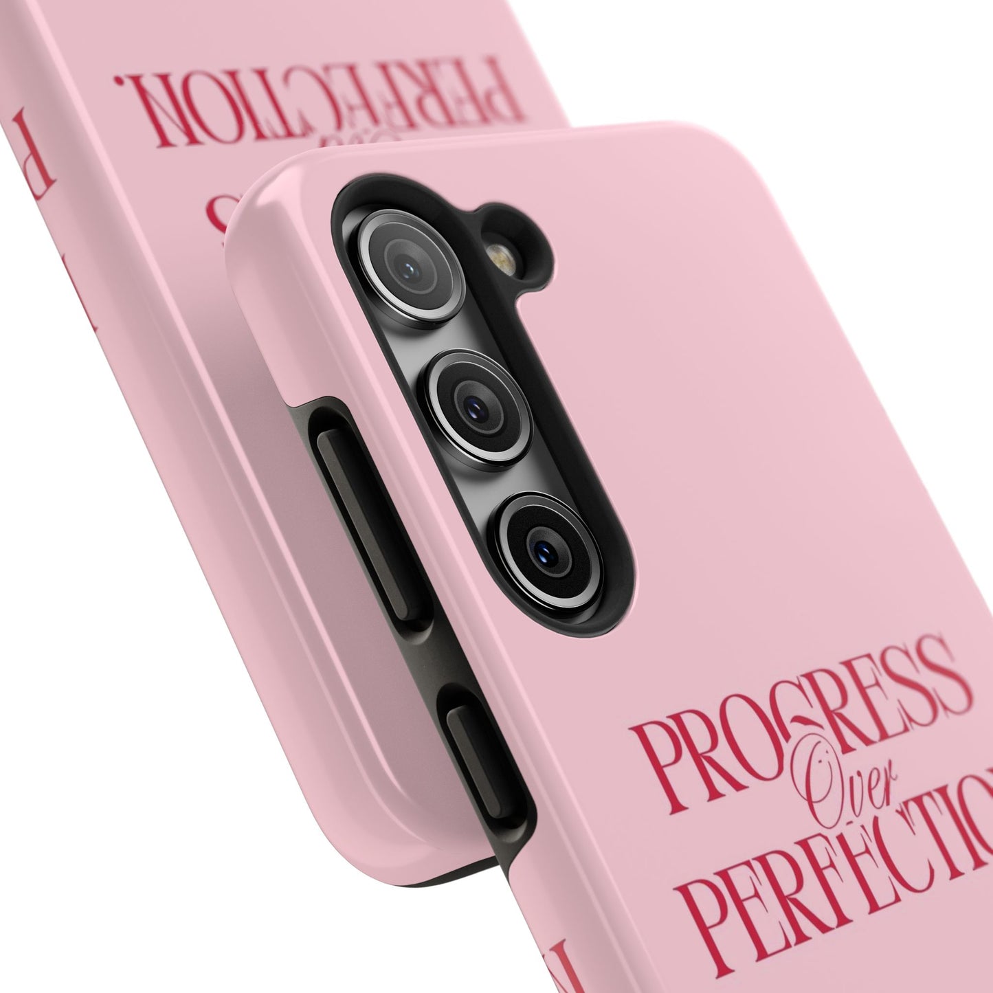 Progress Over Perfection Tough Phone Case — Pink Inspirational Protective Cover