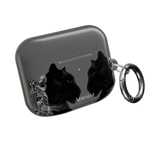 Black Cat Mirror AirPod Case — "Adralia" Protective Wireless Earbud Cover