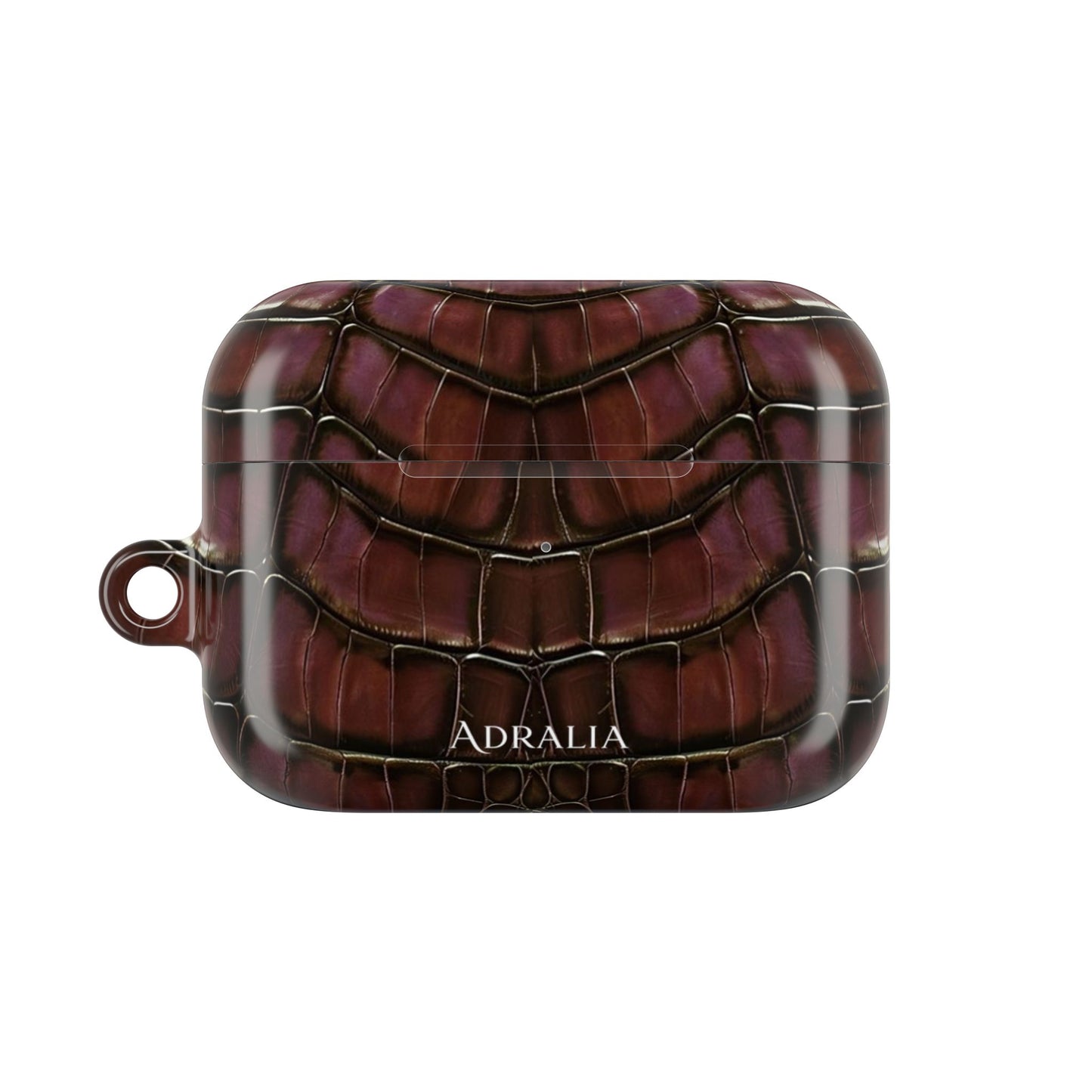 Croc-Embossed Burgundy AirPod Case – Luxe Protective Cover