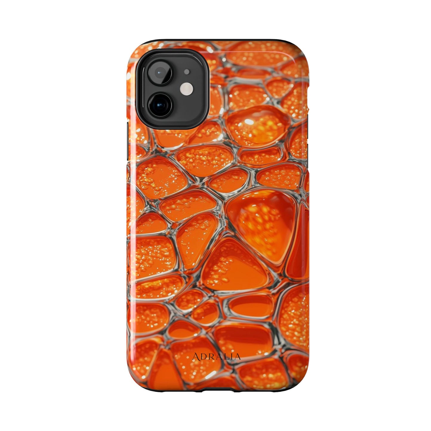 Orange Resin Abstract Tough Phone Case — Durable Protective iPhone Cover