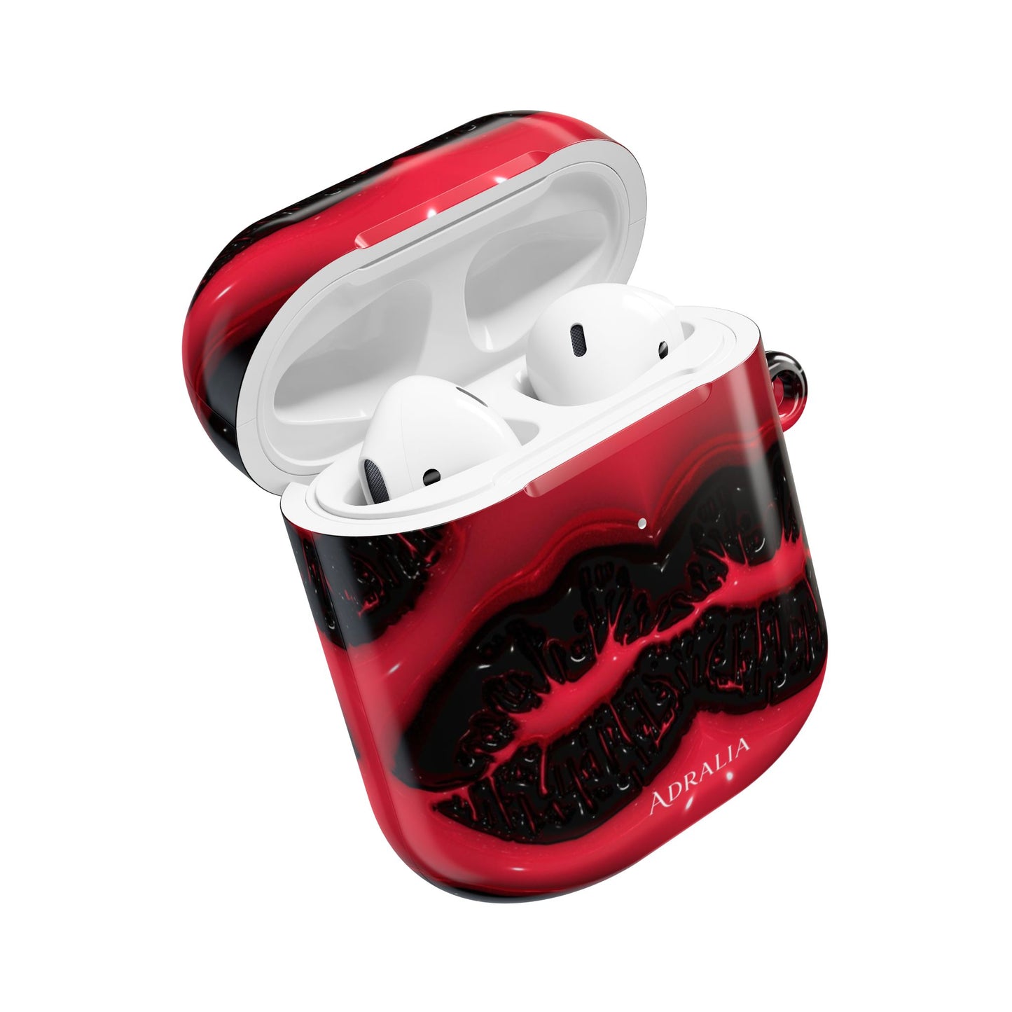Red Black Marble AirPod Case — Bold Abstract Protective Case