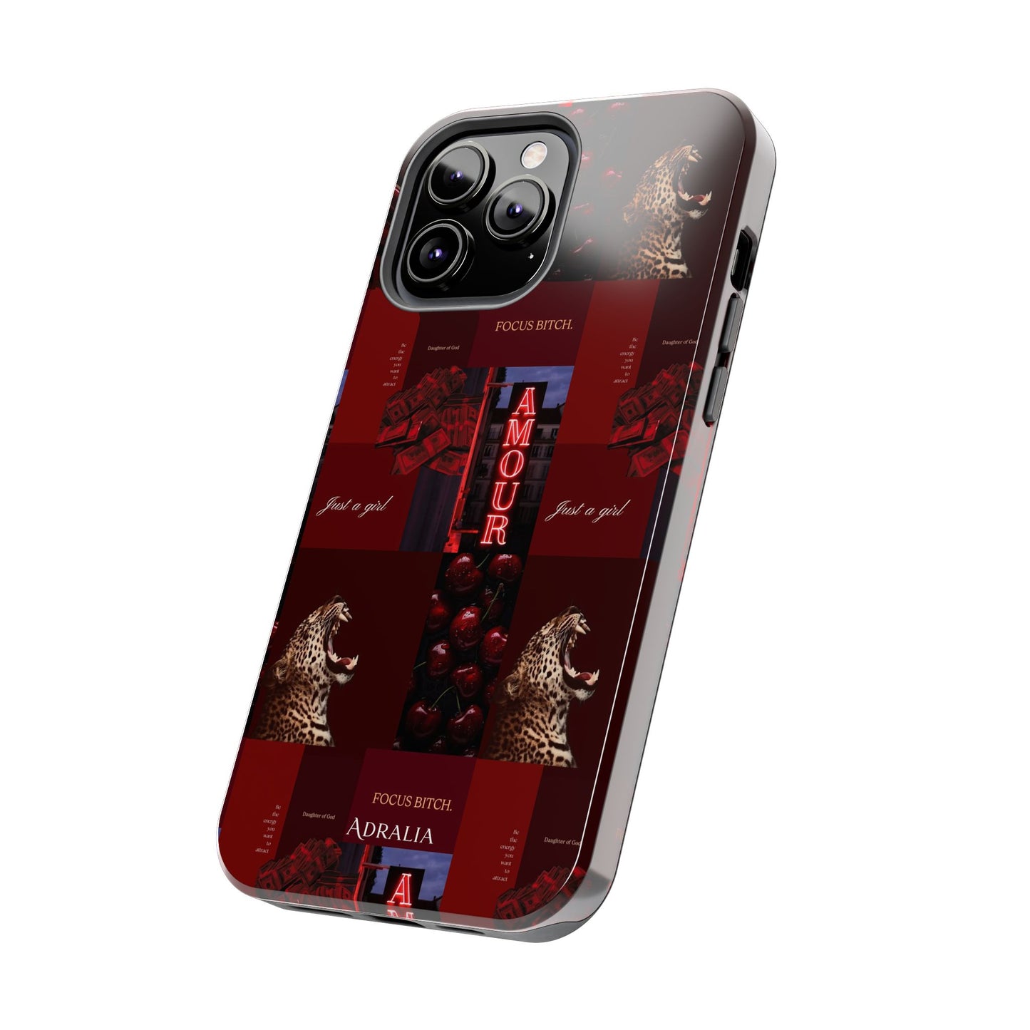 Tough Phone Case — Amour Red Leopard Graphic Protective Cover