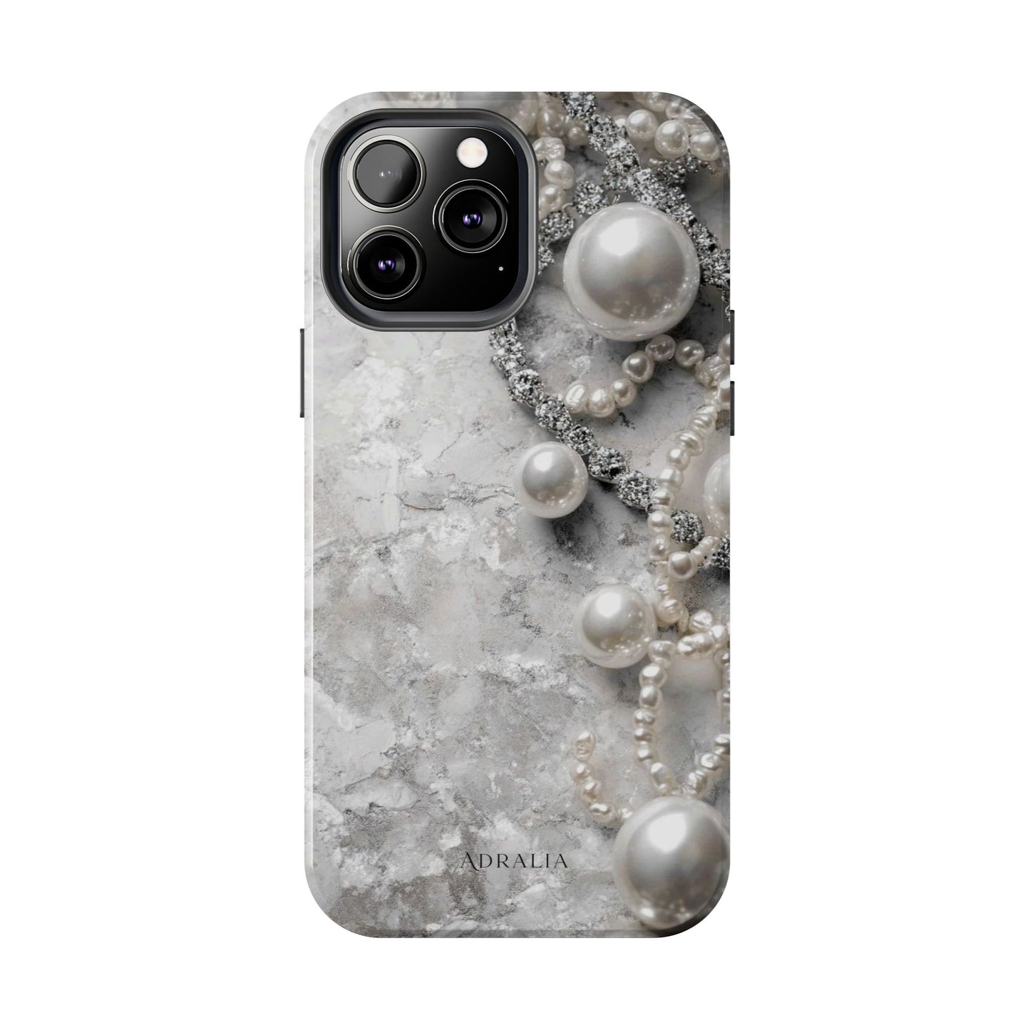 Pearl Luxe Tough Phone Case — Elegant Pearl & Crystal Protective Cover