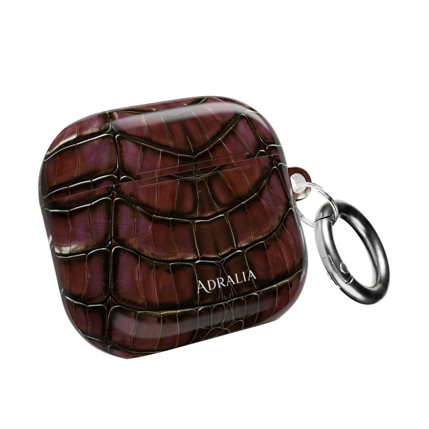 Croc-Embossed Burgundy AirPod Case – Luxe Protective Cover