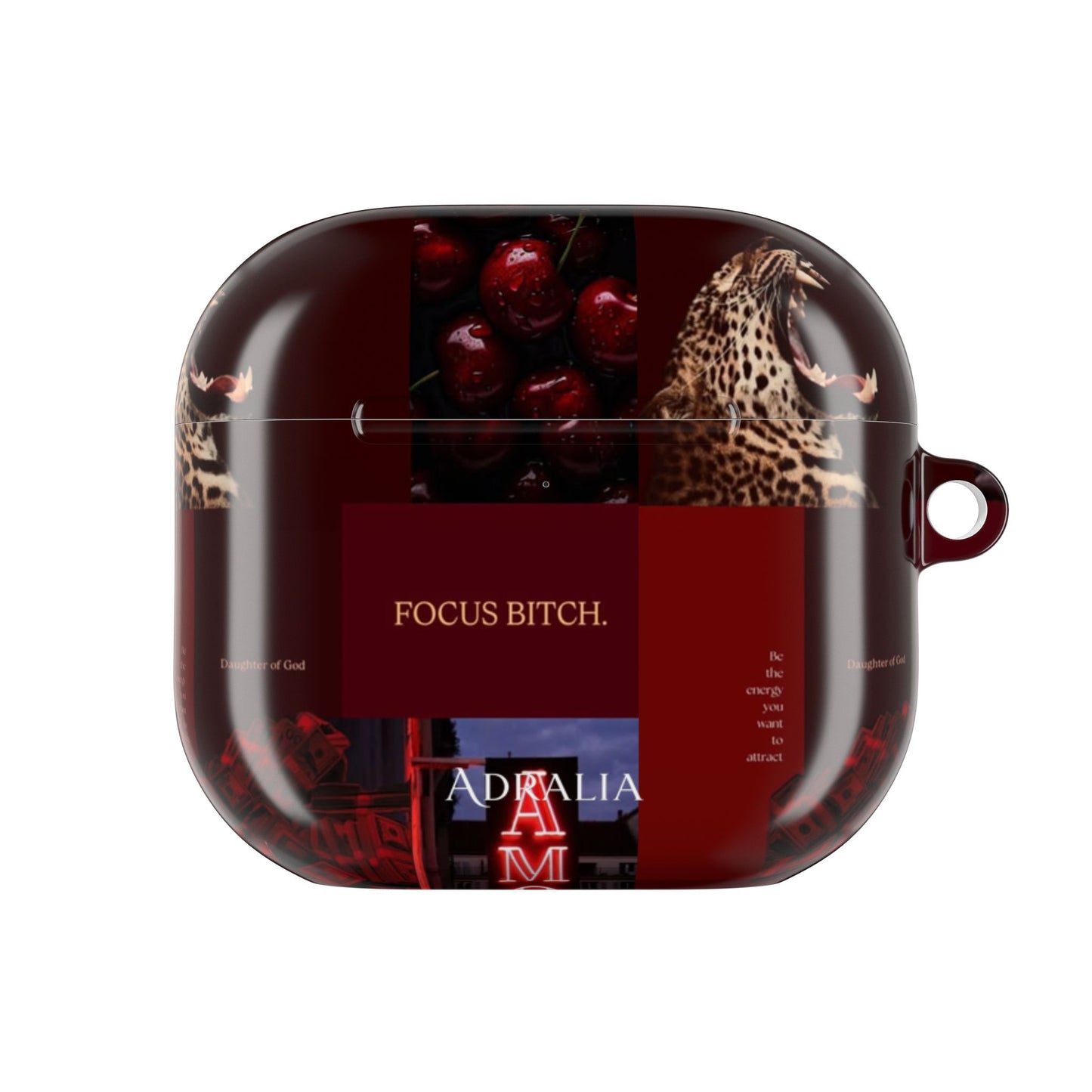 Focus Bitch AirPod Case — Red Leopard Graphic Protective Cover