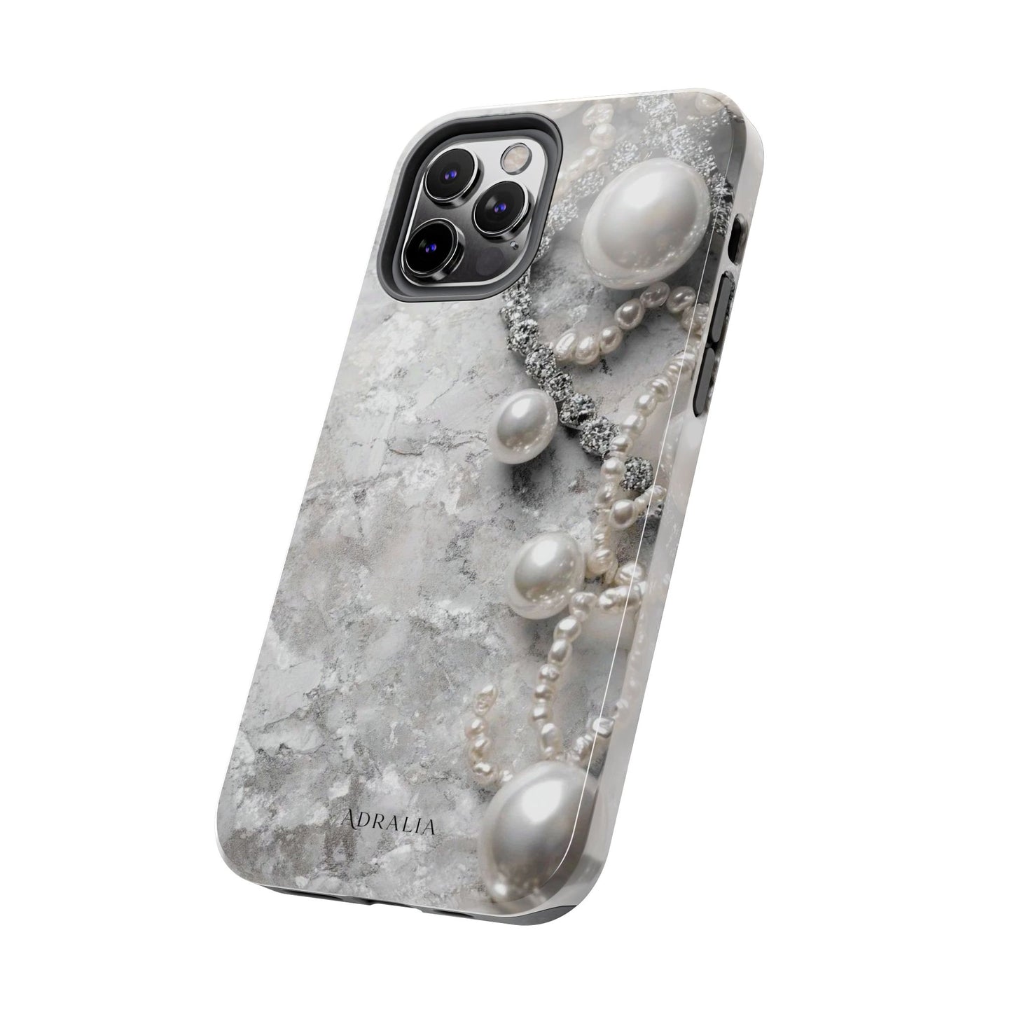 Pearl Luxe Tough Phone Case — Elegant Pearl & Crystal Protective Cover