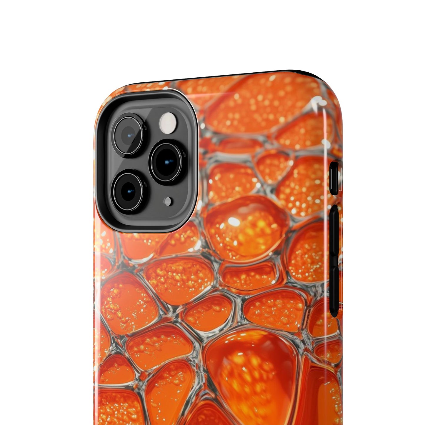 Orange Resin Abstract Tough Phone Case — Durable Protective iPhone Cover
