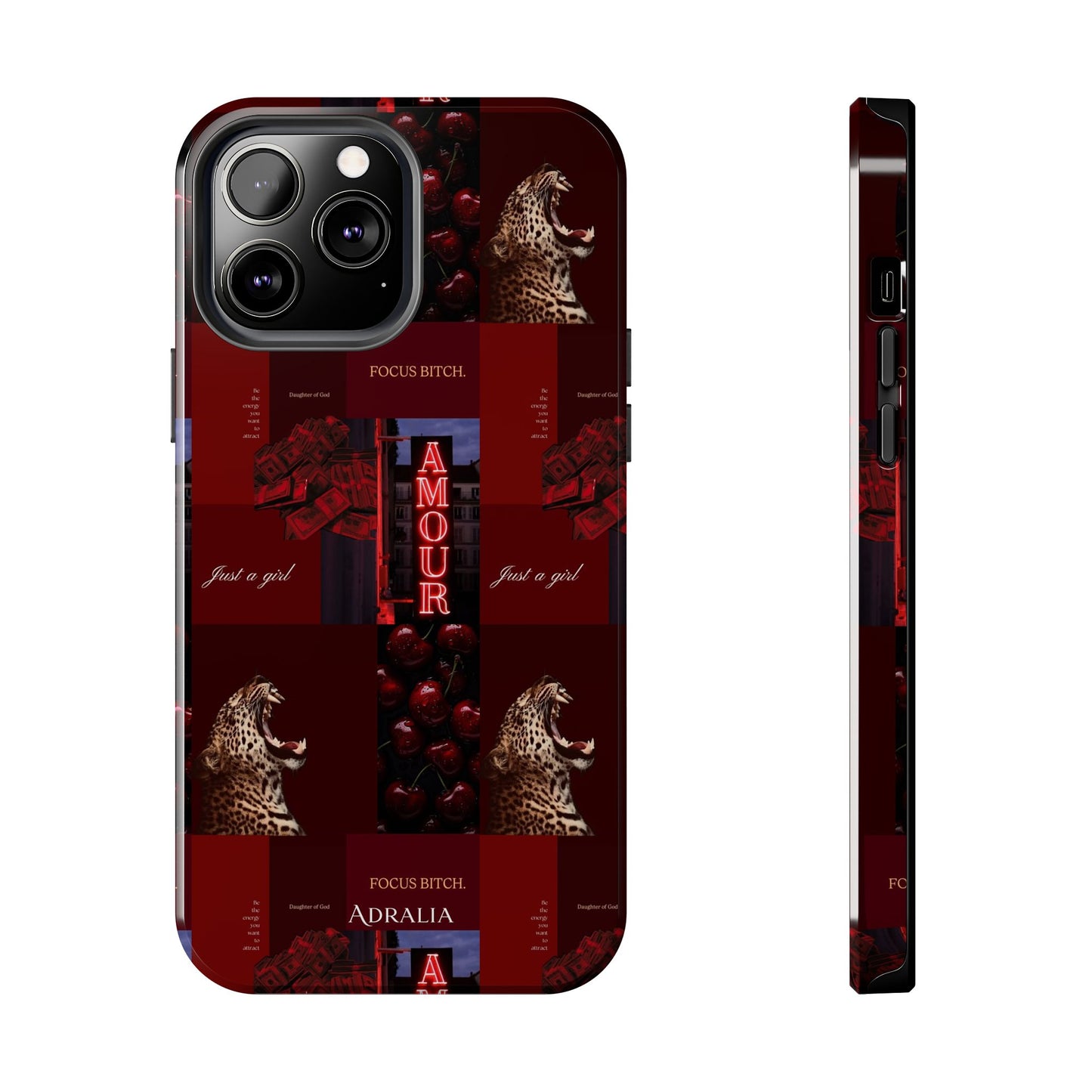Tough Phone Case — Amour Red Leopard Graphic Protective Cover