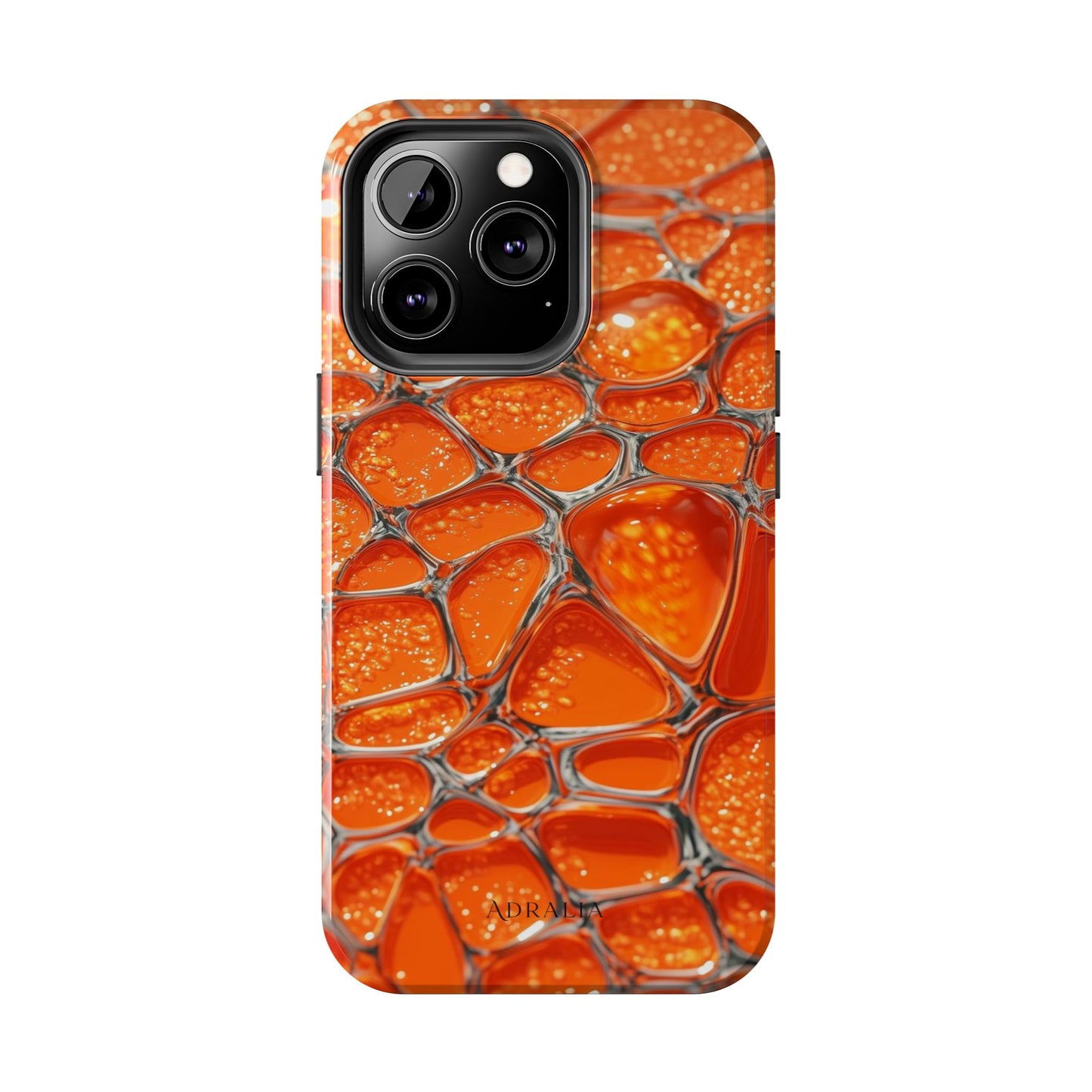 Orange Resin Abstract Tough Phone Case — Durable Protective iPhone Cover