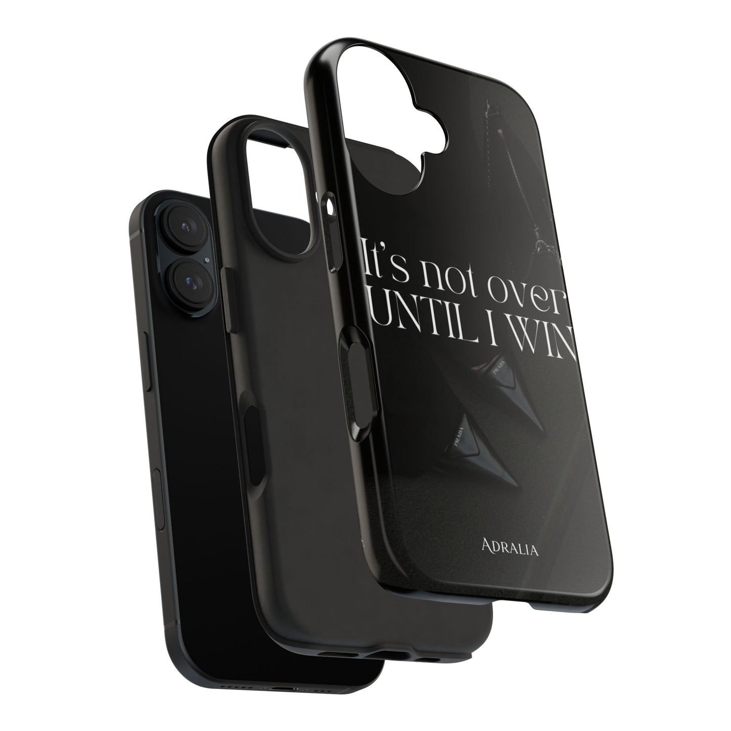 It's Not Over Until I Win Tough Phone Case — Motivational Black Protective Cover
