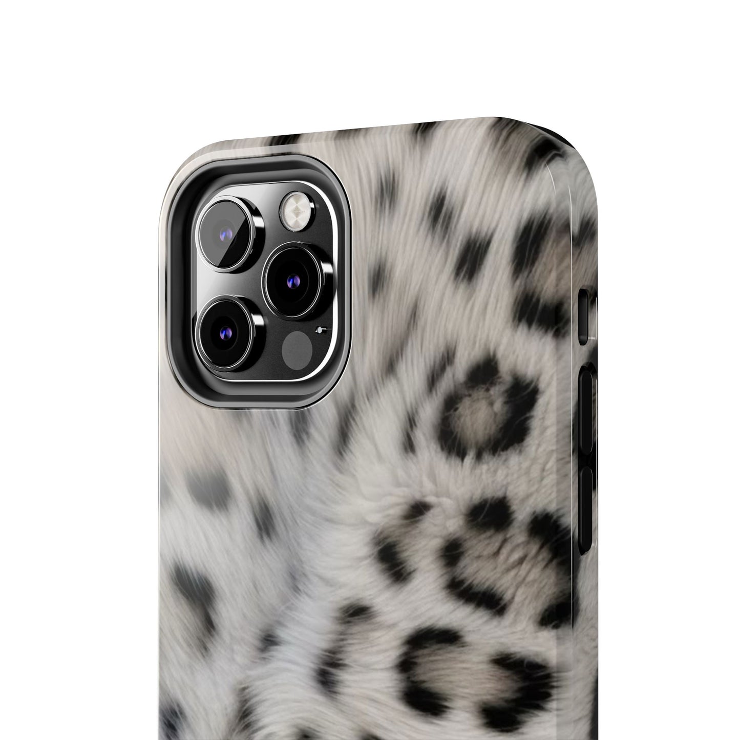 Leopard Fur Tough Phone Case — White Snow Cheetah Protective Cover