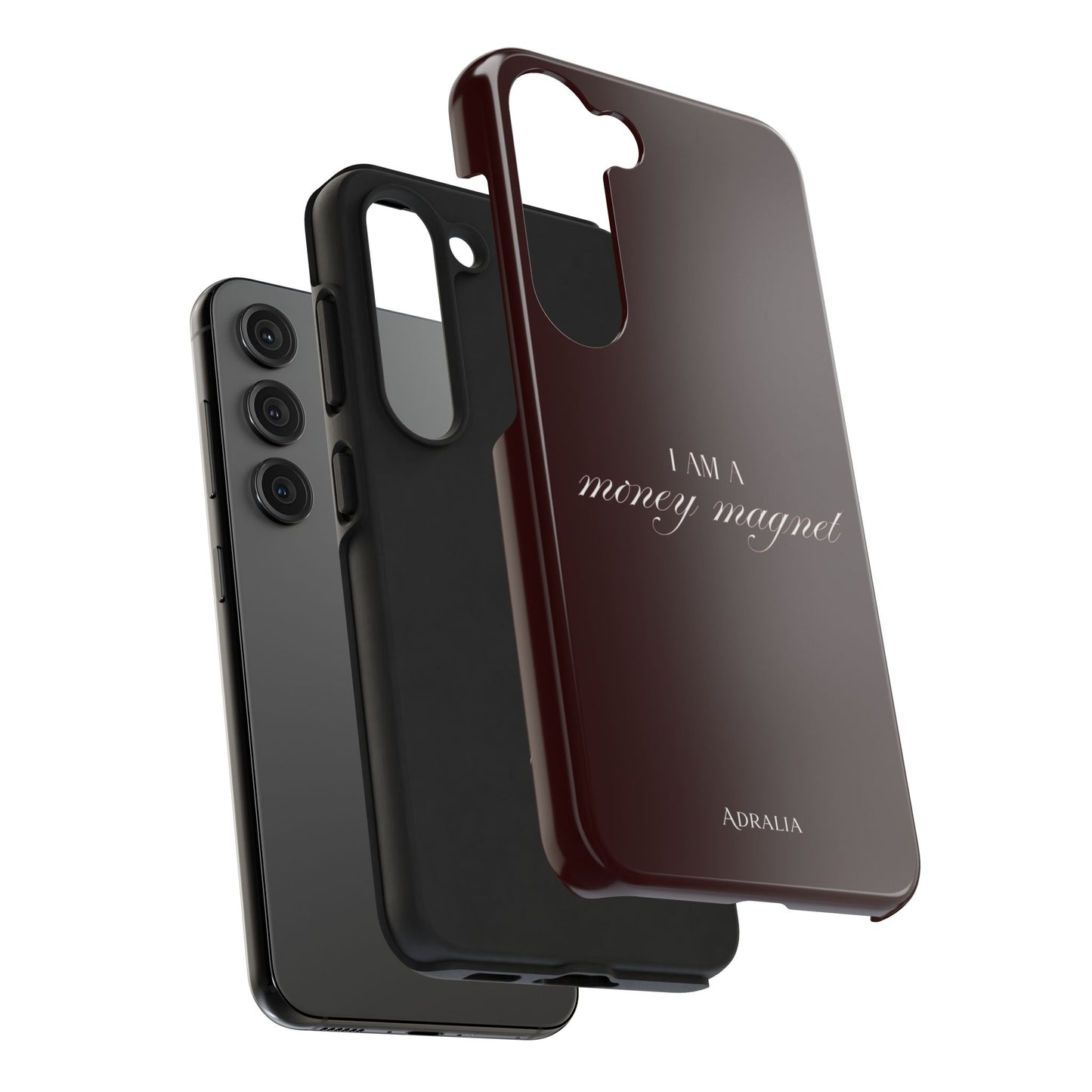 I Am a Money Magnet Tough Phone Case — Protective Glossy Phone Cover with Motivational Script