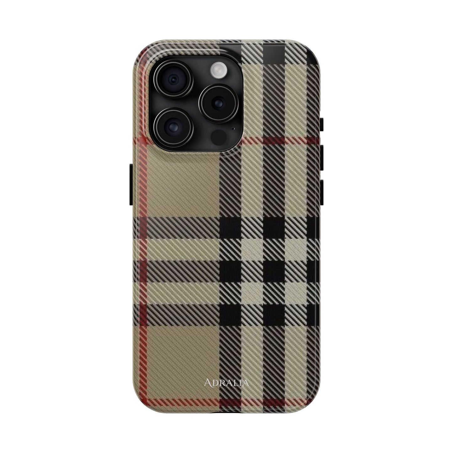 Plaid Tough Phone Case — Classic Beige Check Protective Cover