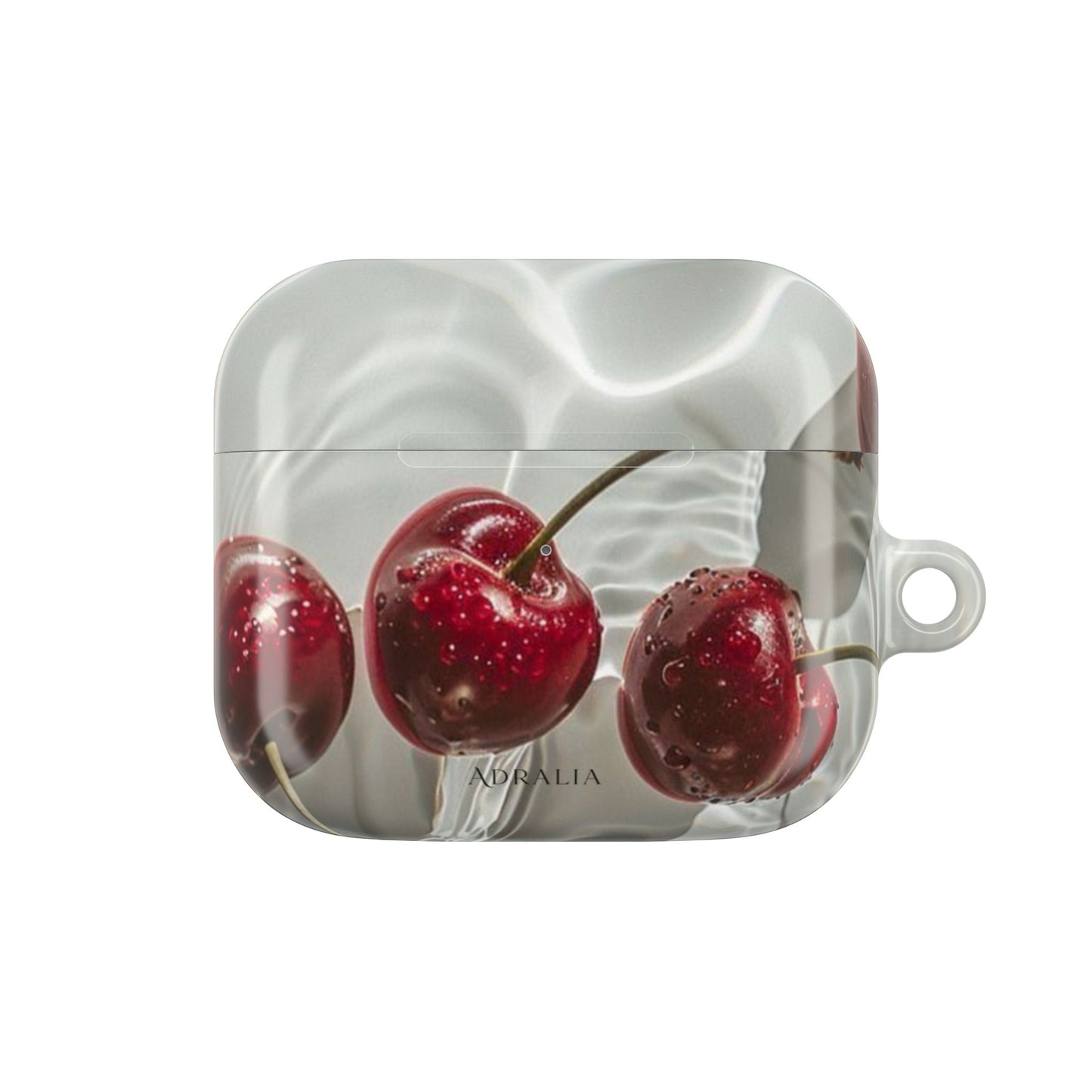 Cherry Splash AirPod Case — Glossy Red Cherry Protective Case
