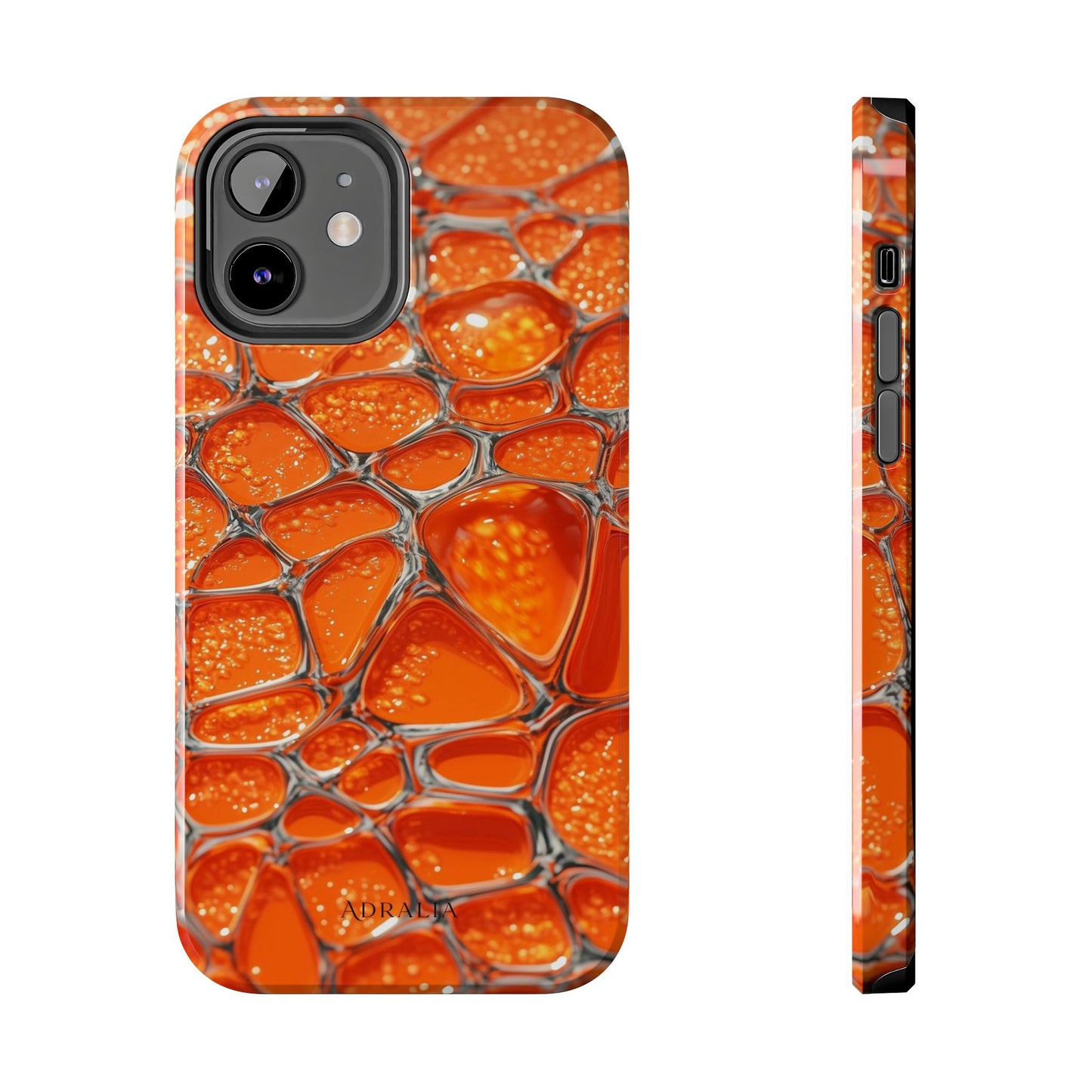 Orange Resin Abstract Tough Phone Case — Durable Protective iPhone Cover