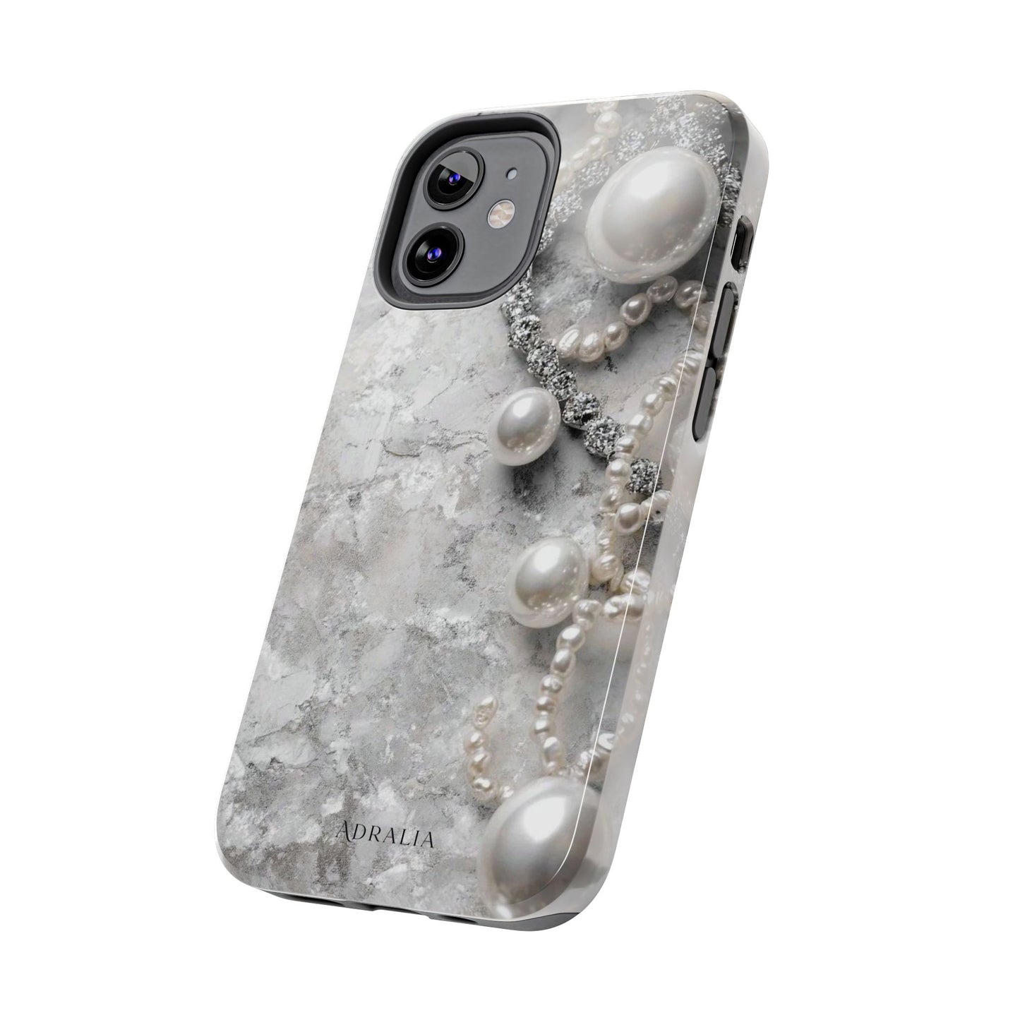 Pearl Luxe Tough Phone Case — Elegant Pearl & Crystal Protective Cover