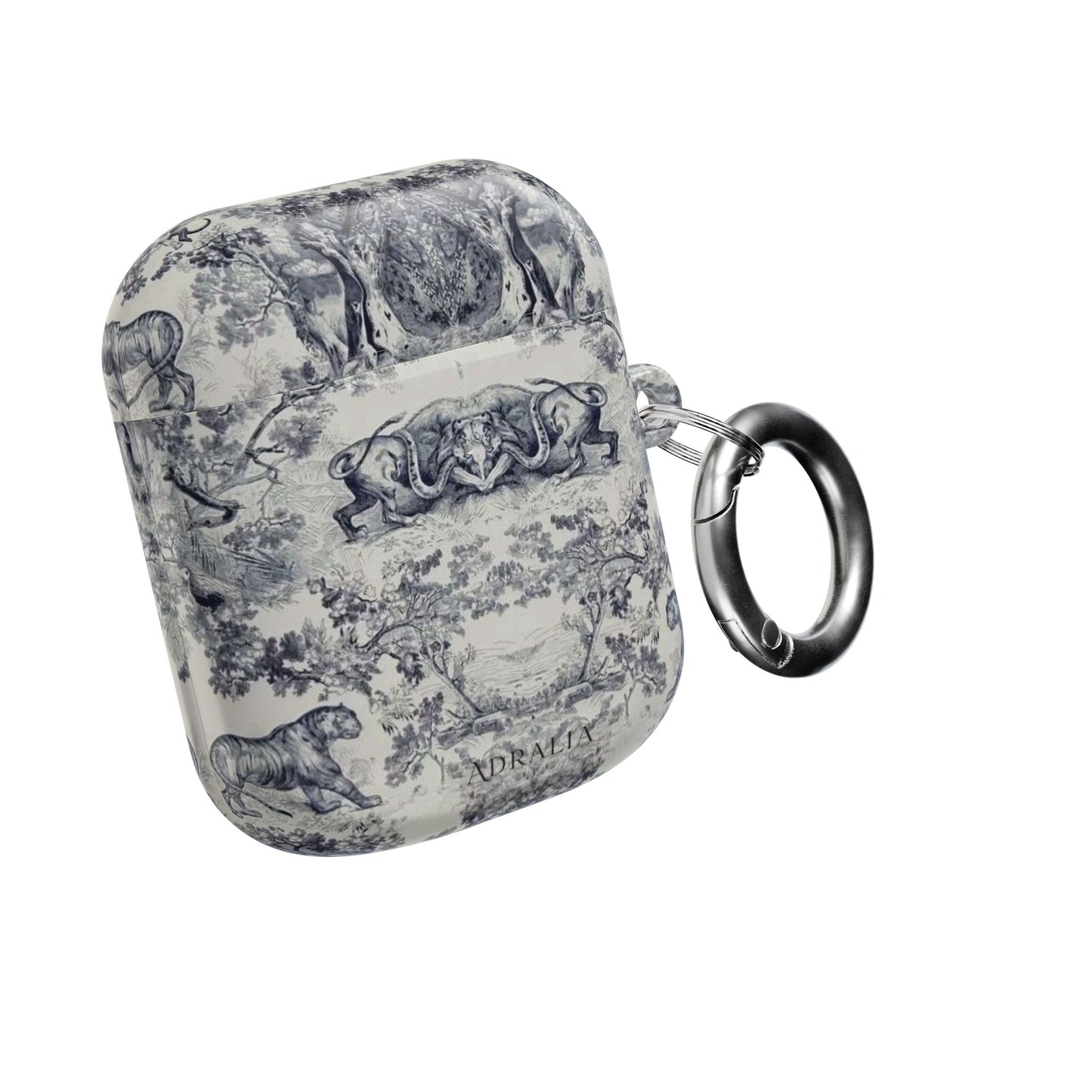 Vintage Toile AirPod Case — Classic Grey Pattern Protective Cover