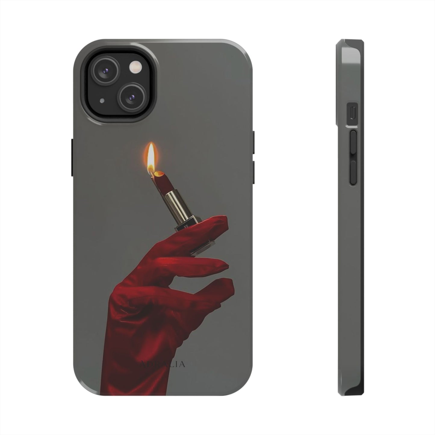 Red Glove Lighter Tough Phone Case — Dark Gothic Flame Protective Cover