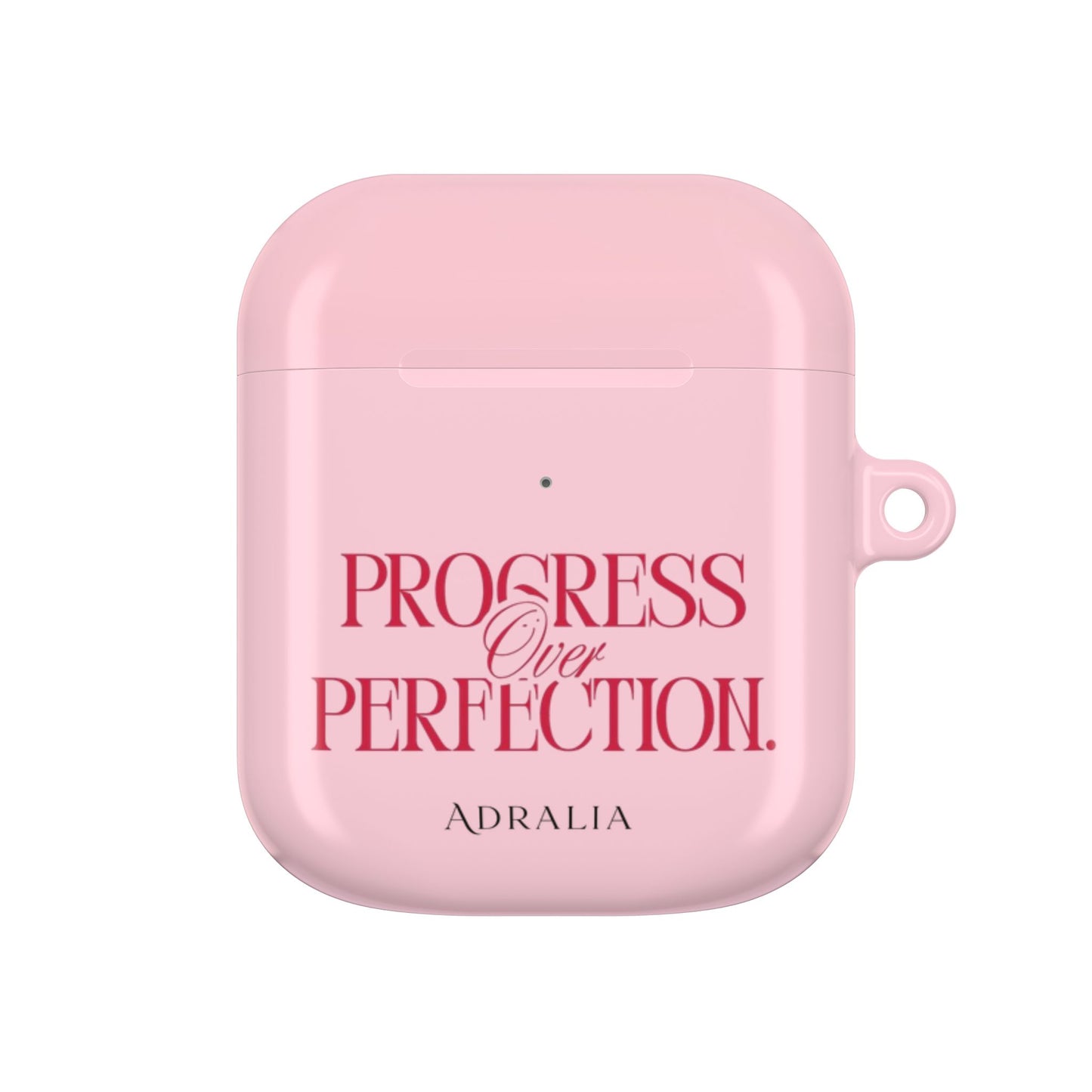 Progress Over Perfection AirPod Case — Pink Inspirational Protective Cover