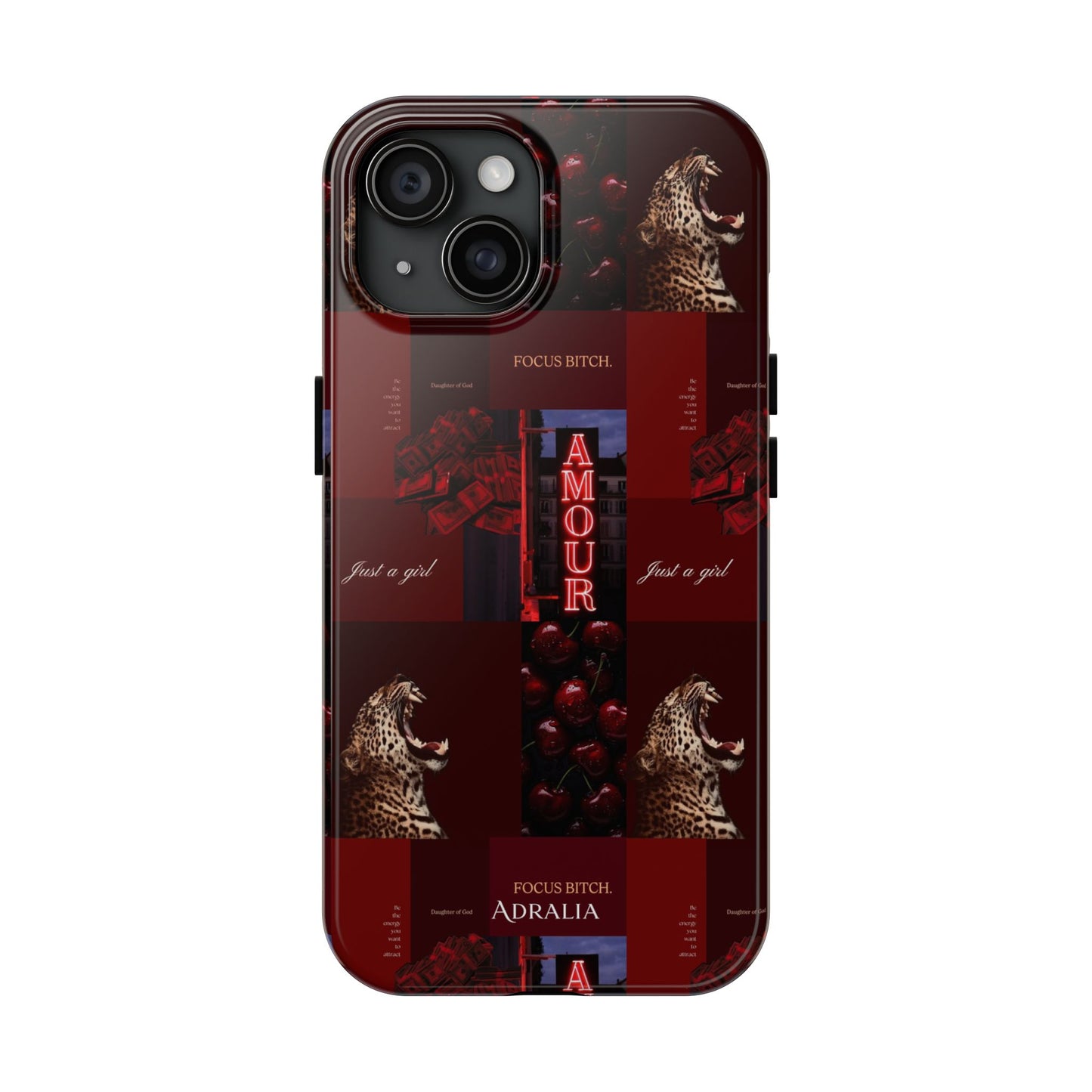 Tough Phone Case — Amour Red Leopard Graphic Protective Cover
