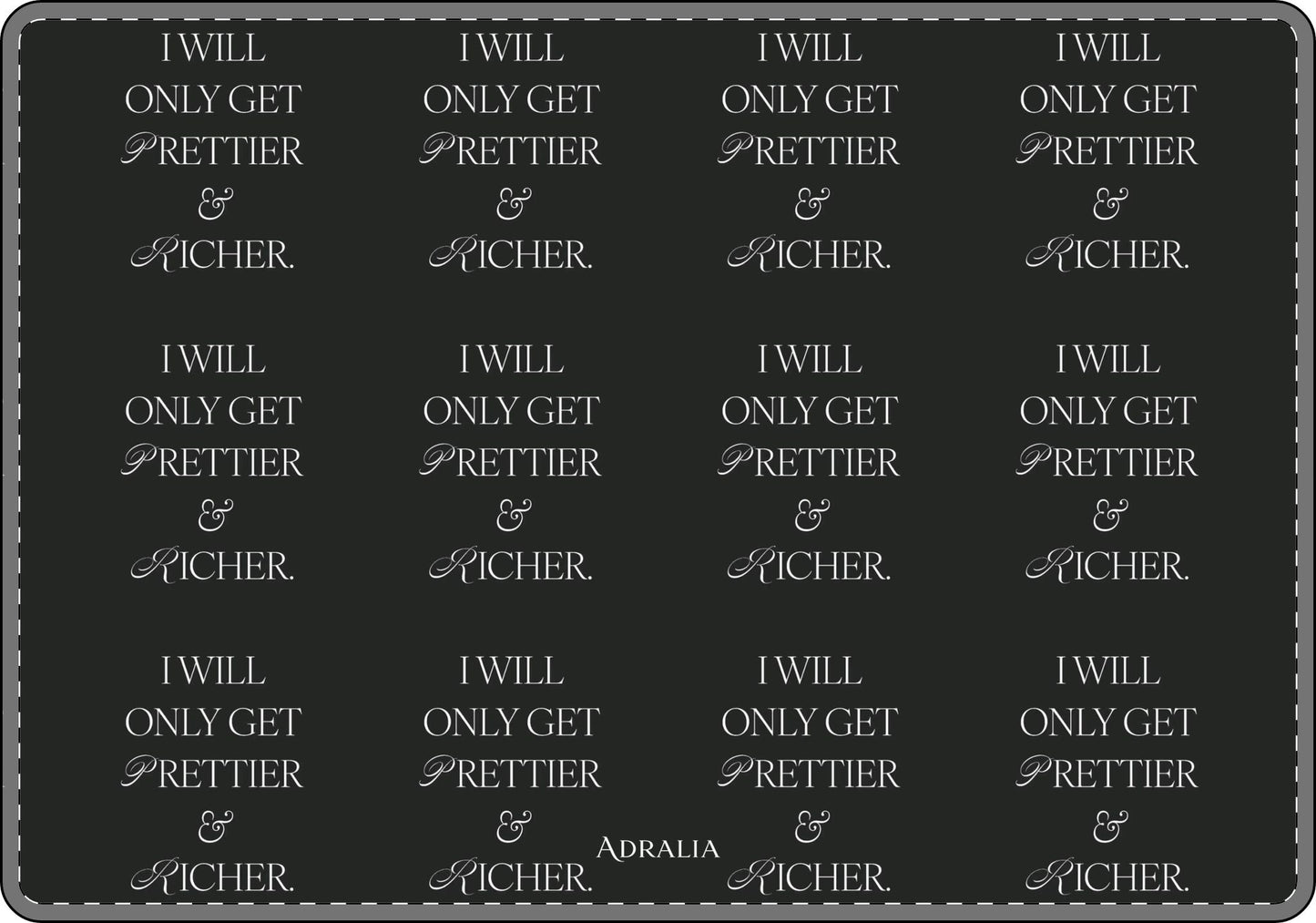 MacBook Case — 'I Will Only Get Prettier & Richer' Black Pattern Laptop Cover