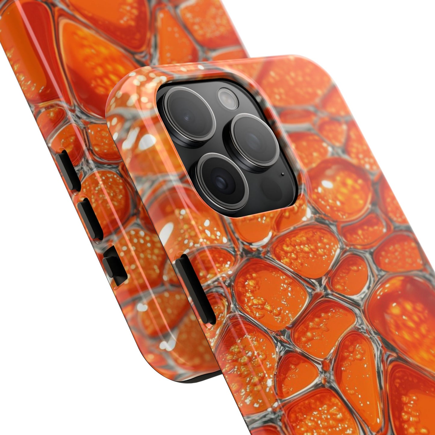 Orange Resin Abstract Tough Phone Case — Durable Protective iPhone Cover