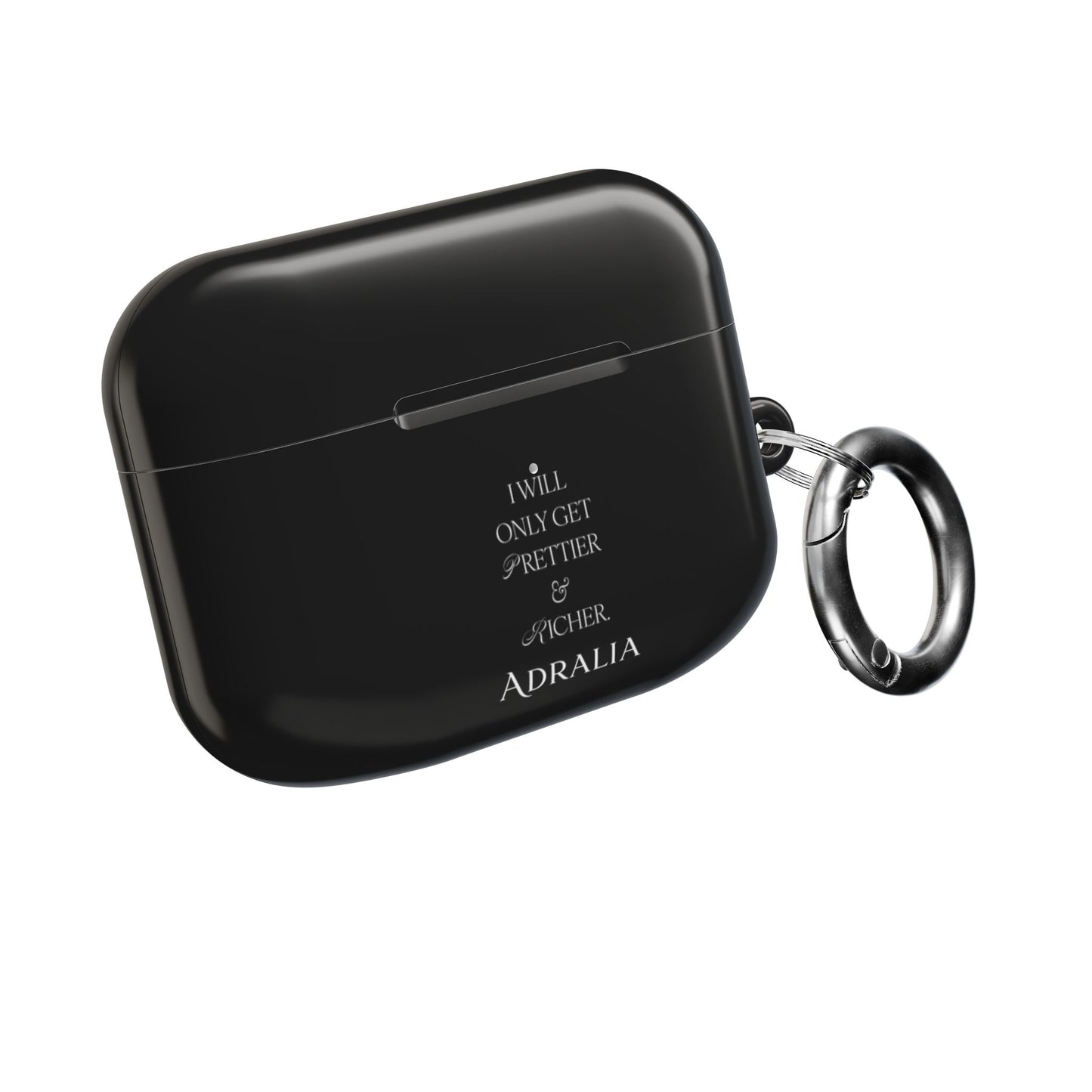 AirPods Case — “I Will Only Get Prettier & Richer” Black Protective Case