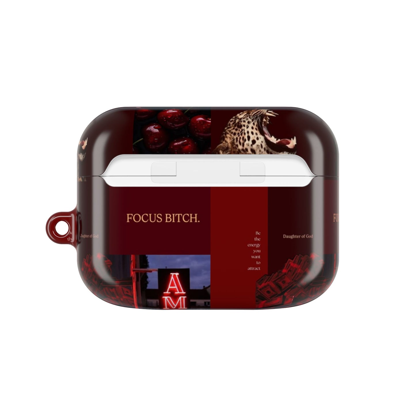 Focus Bitch AirPod Case — Red Leopard Graphic Protective Cover