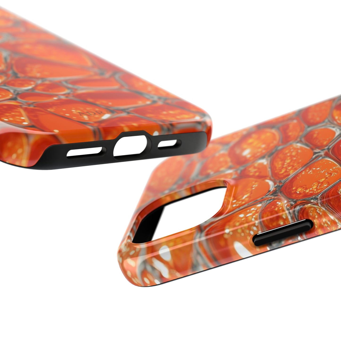 Orange Resin Abstract Tough Phone Case — Durable Protective iPhone Cover