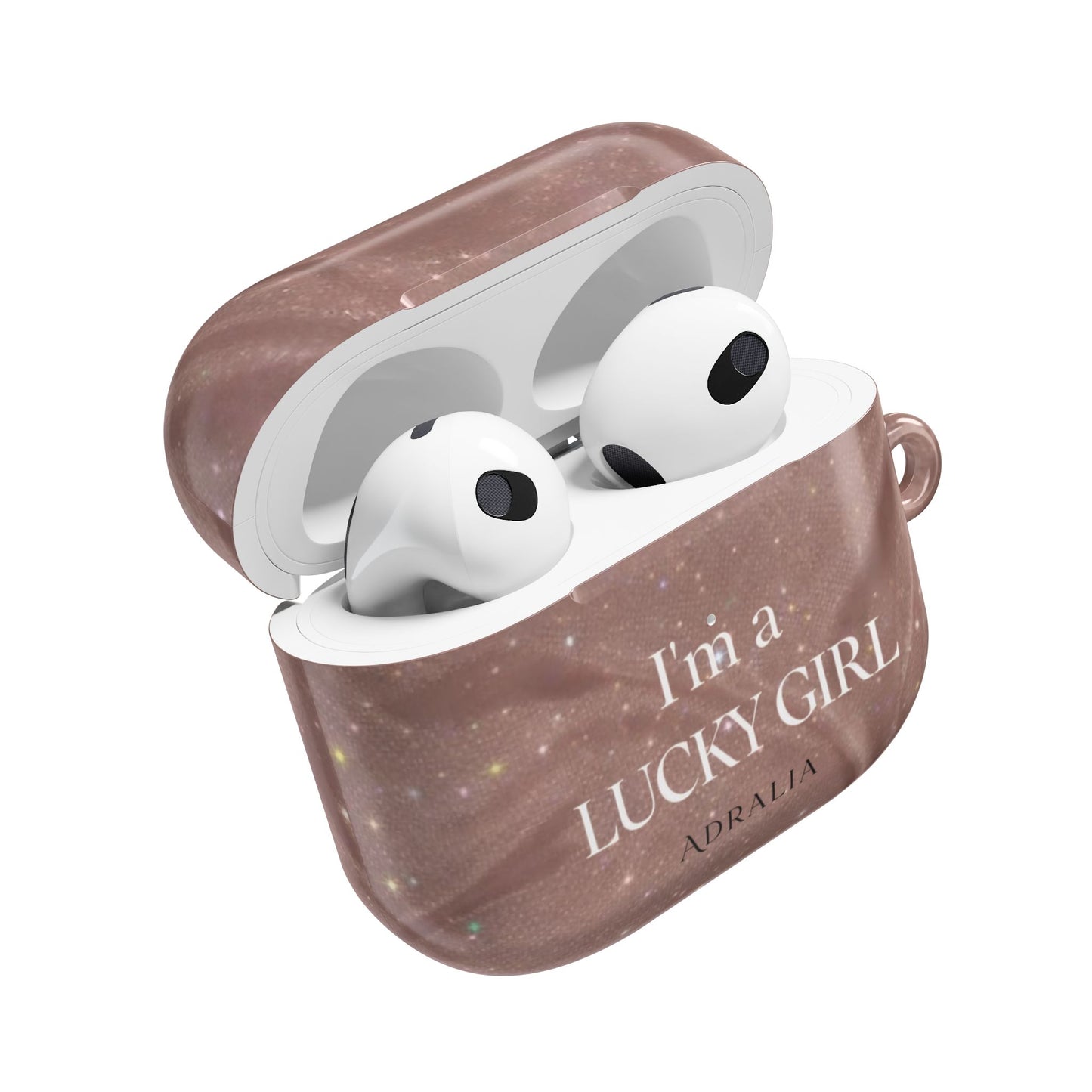 AirPod Case — "I'm a Lucky Girl" Marble Protective Case